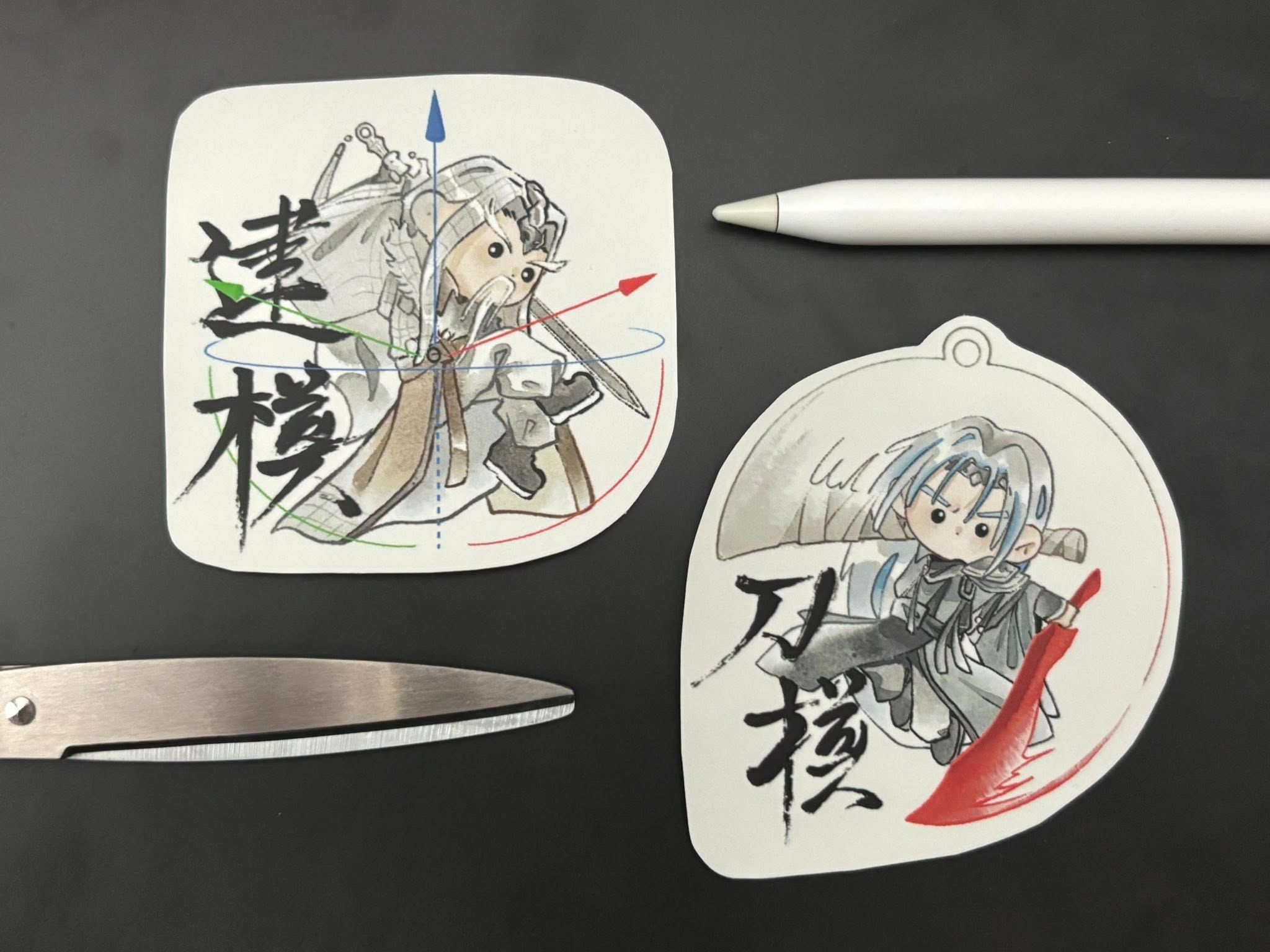 刀劍雙魔錯字貼紙組 | 傲神州、星野殘紅