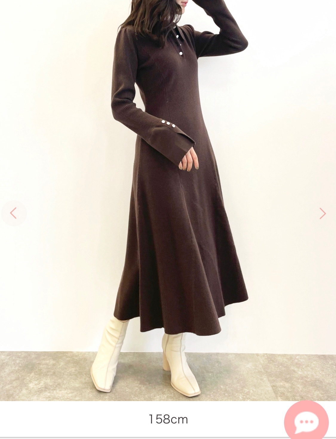 全新cocodeal人氣劍領針織長洋裝