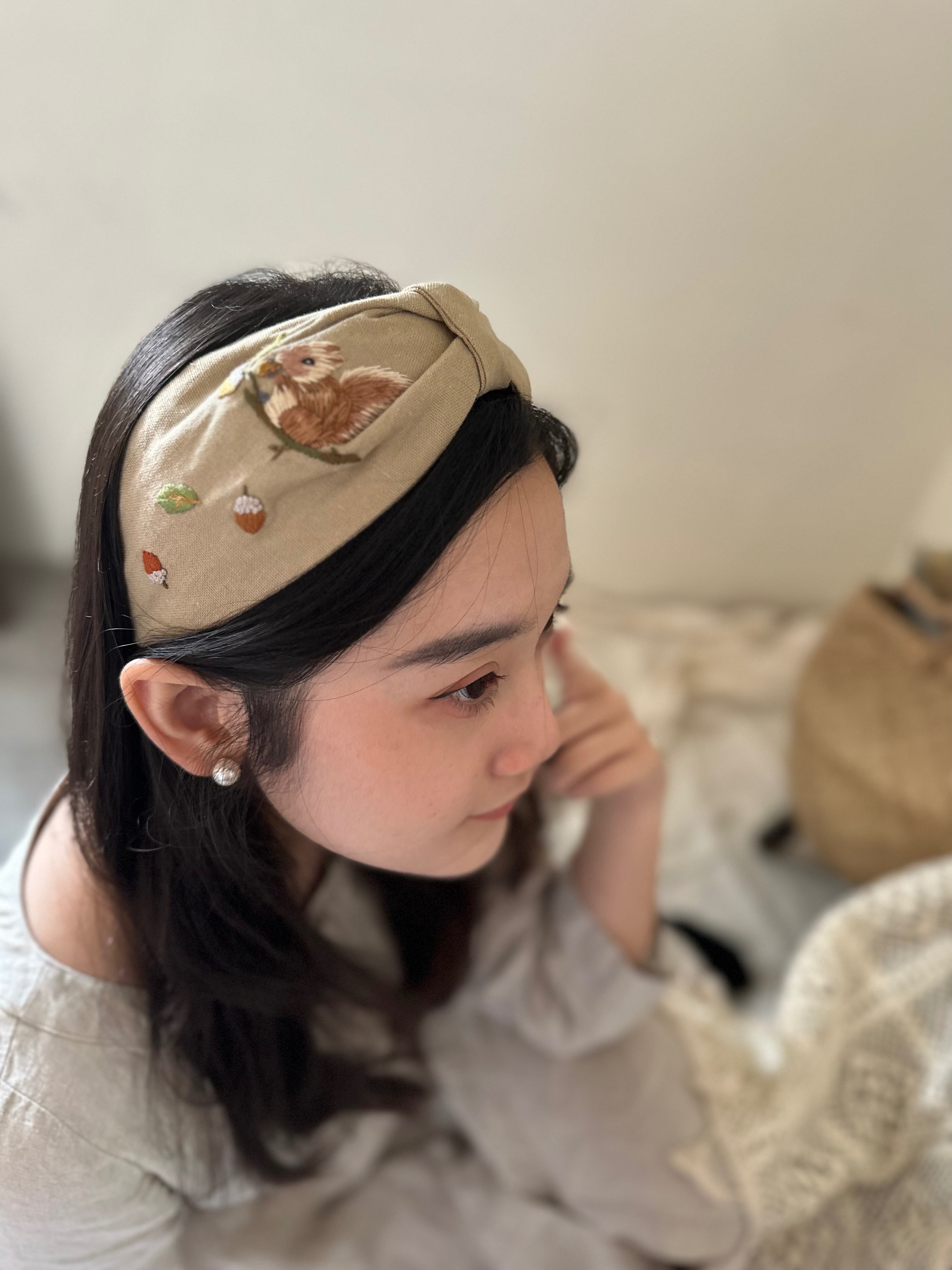訂購！手刺繡復古髮箍｜寬版