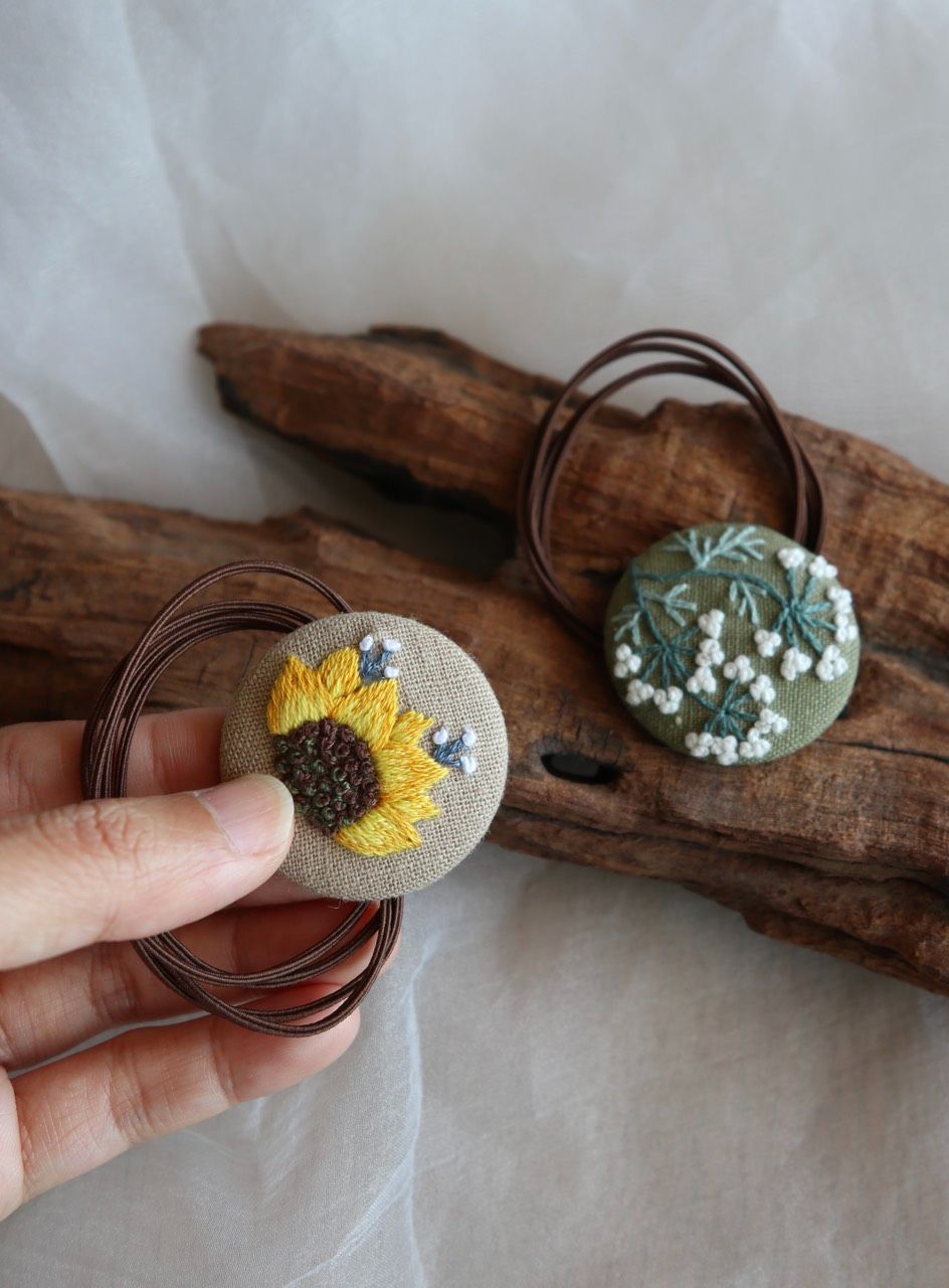 植物小物手刺繡髮圈/髮束 | 現貨