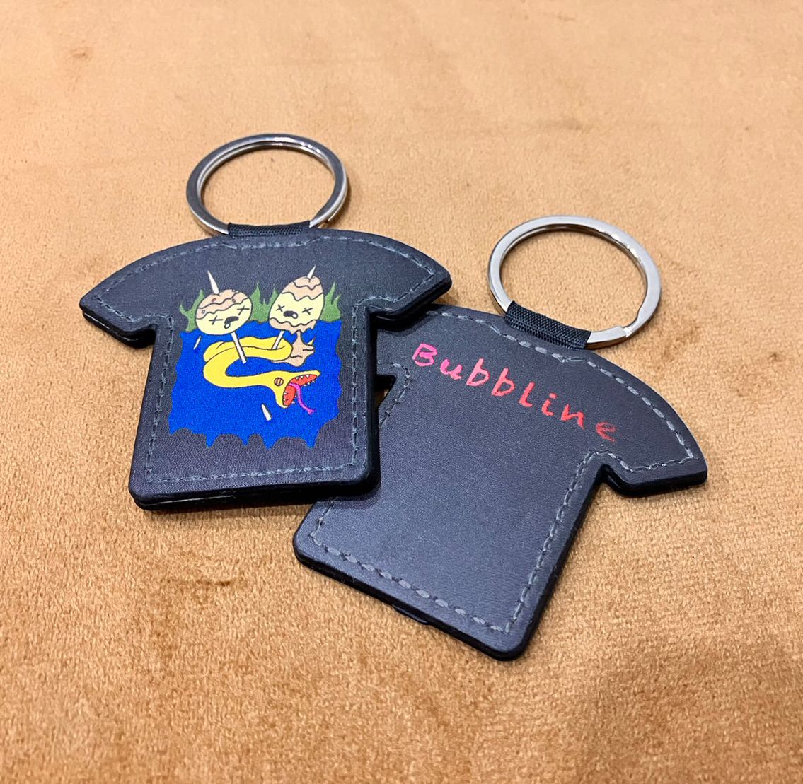 朋友寄售_Bubbline雙面印刷皮革鑰匙圈