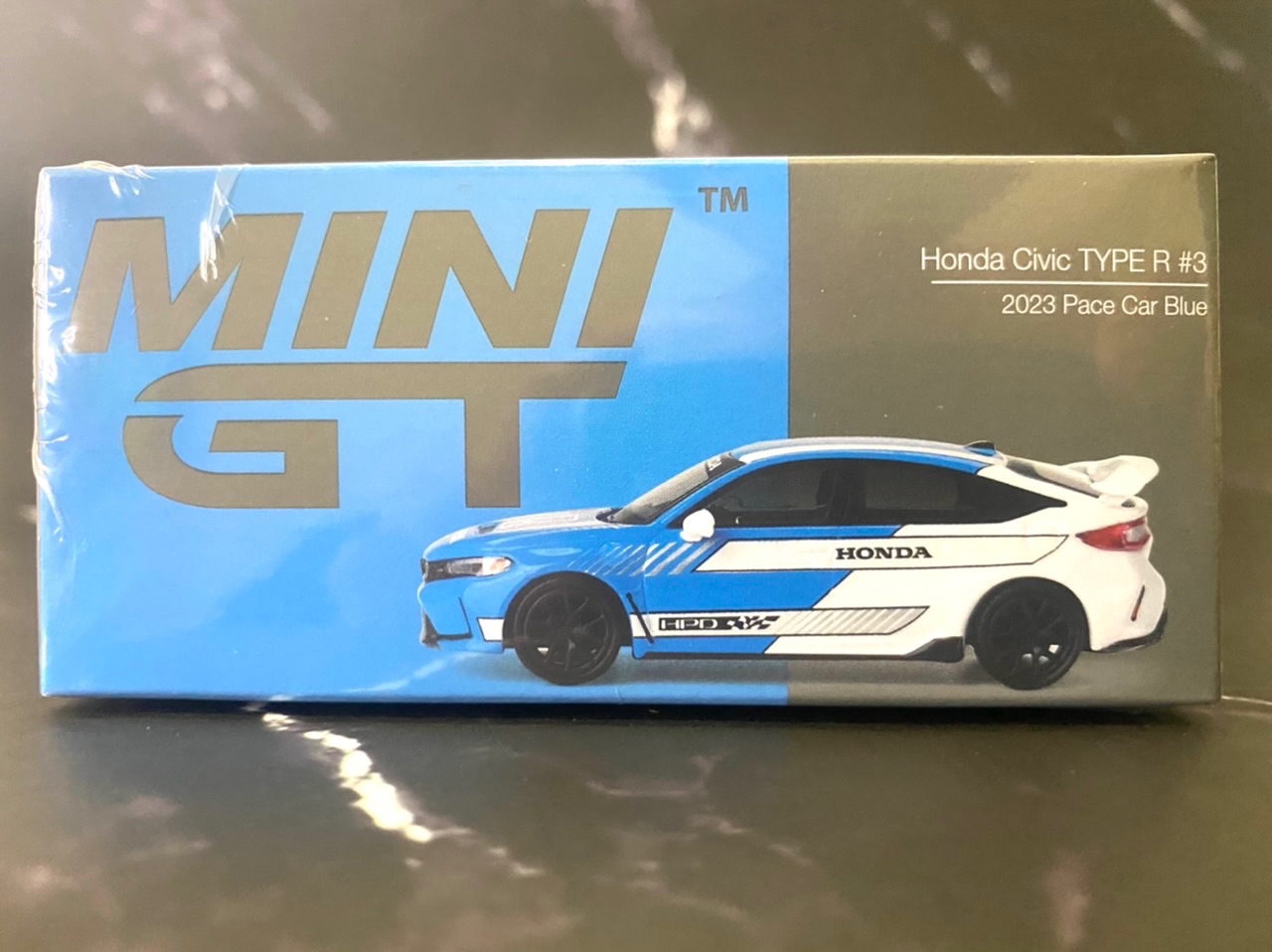 MINI GT 753 本田 Civic Type R #3 2023年 安全車 藍 左駕