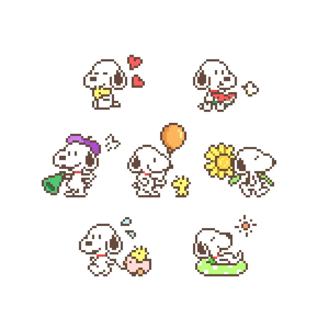 史努比系列-7款 材料包 平面拼豆 手工、手做 DIY