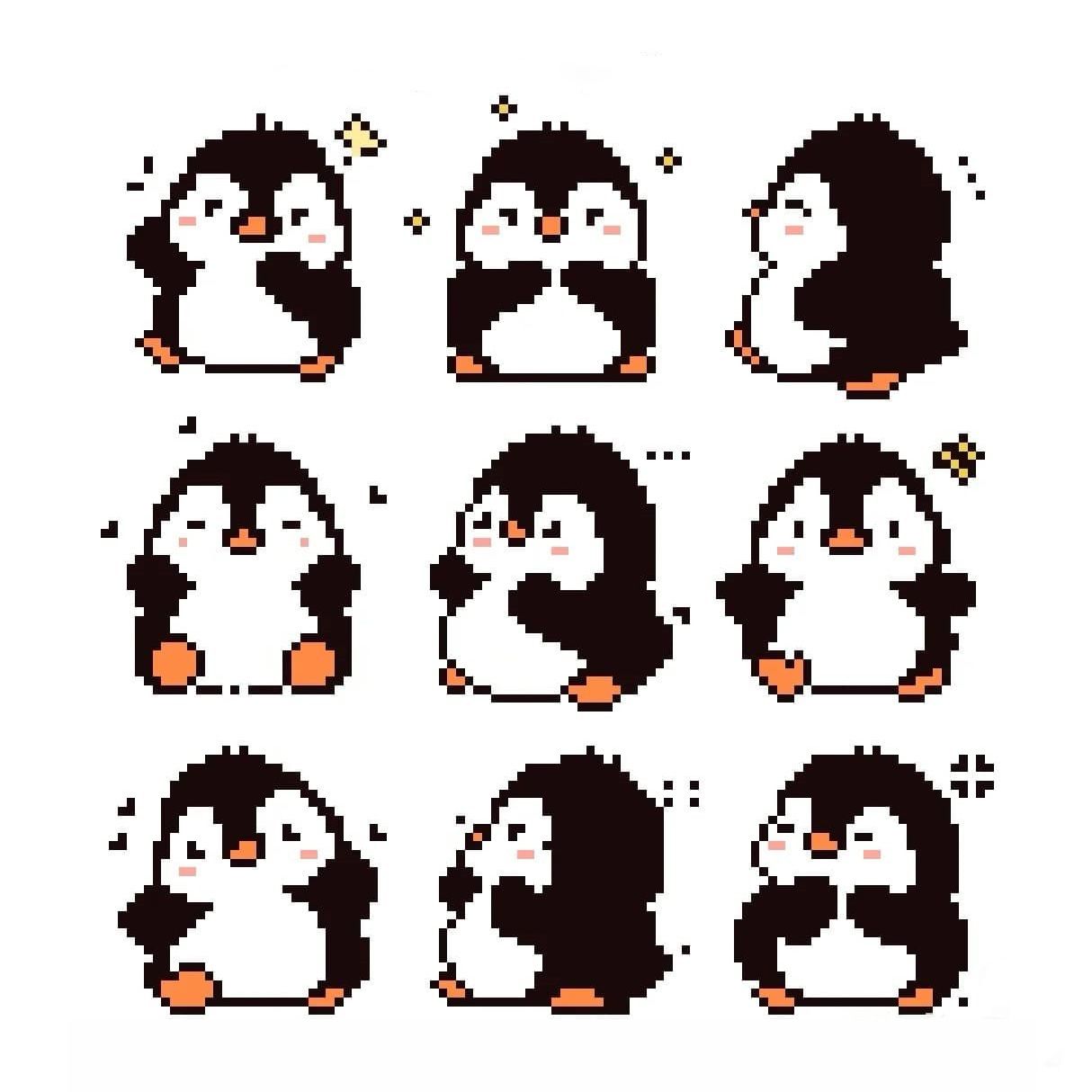 企鵝系列-9款 材料包 平面拼豆   手工、手做 DIY