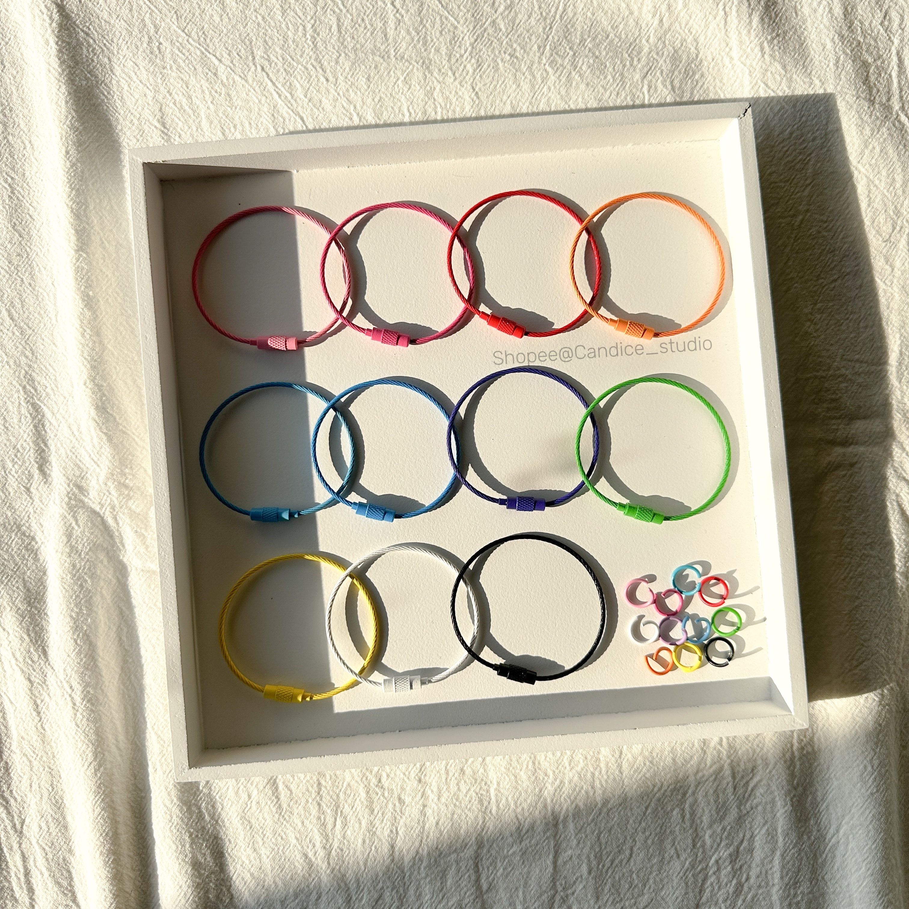 彩色鋼絲圈組（1大1小）11色 鑰匙扣 金屬扣環 吊飾配件 DIY