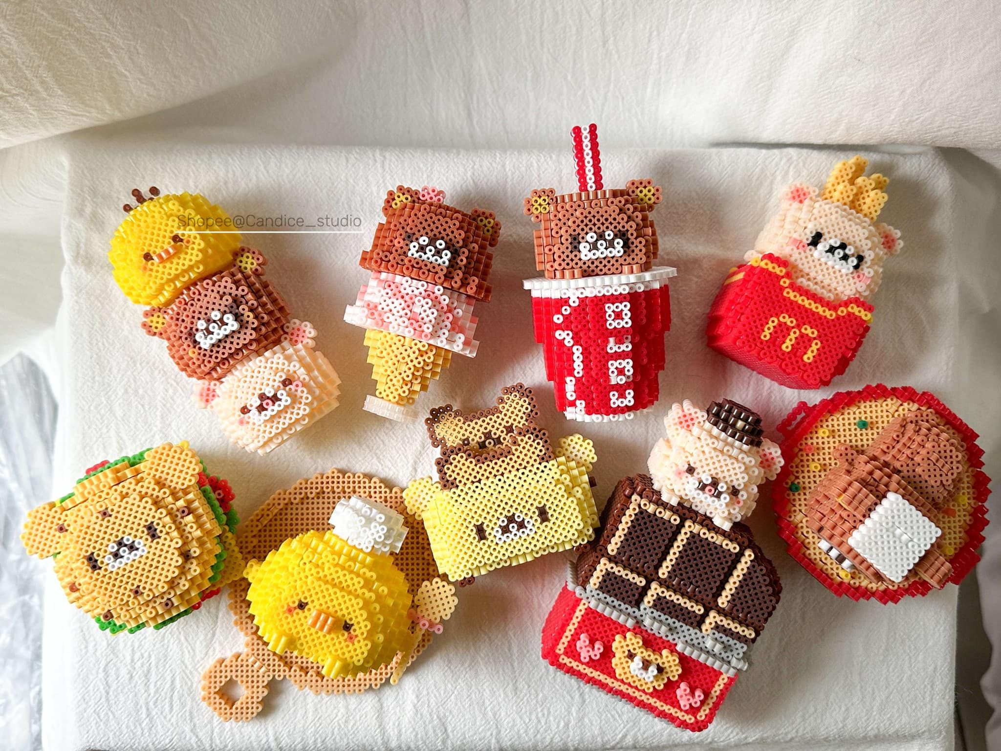 立體-拉拉熊食物系列-9款 材料包  手工製作 拼豆DIY