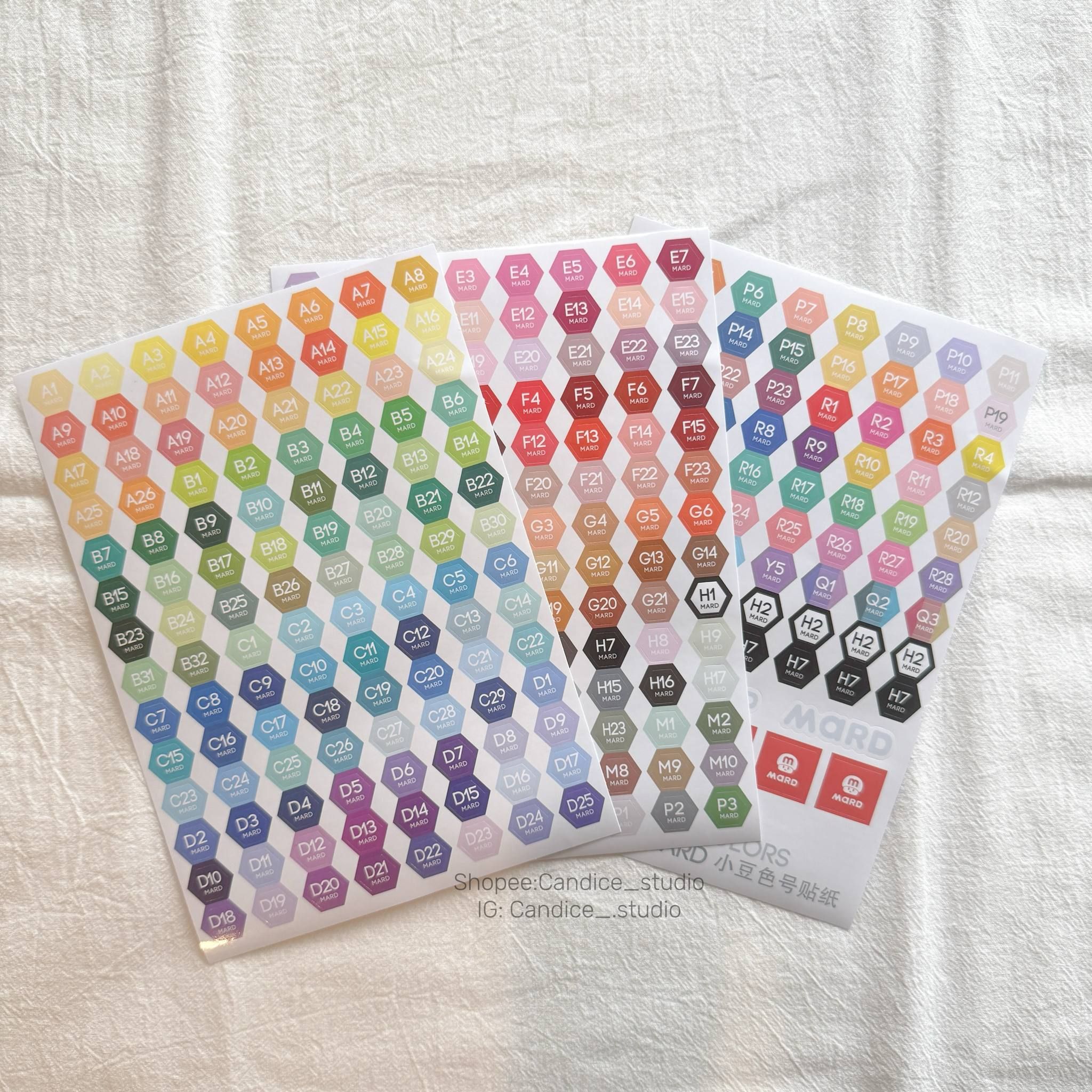 New 拼豆色號貼 280色、291色 Mard色號