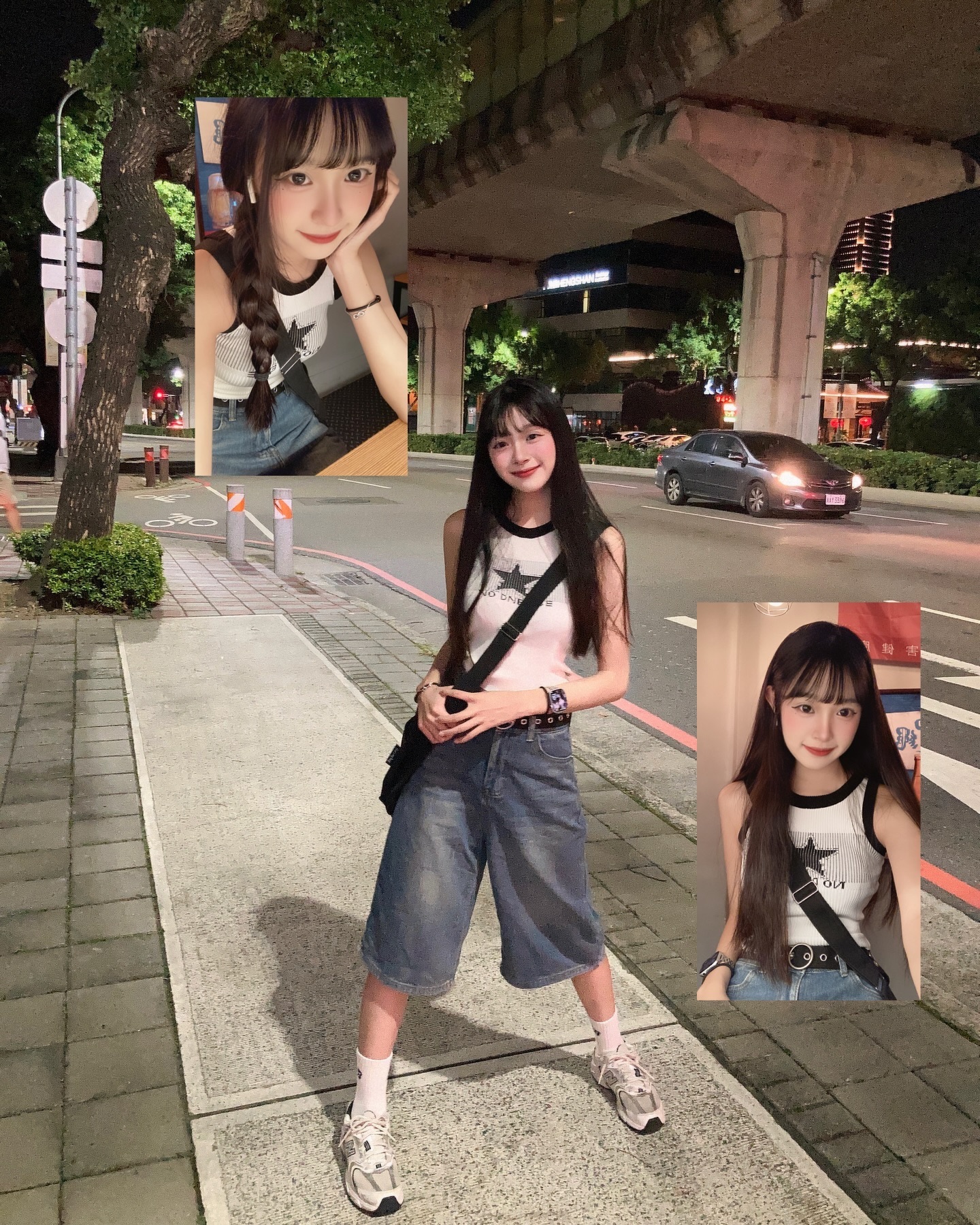 曈曈♡美式復古寬鬆牛仔七分褲