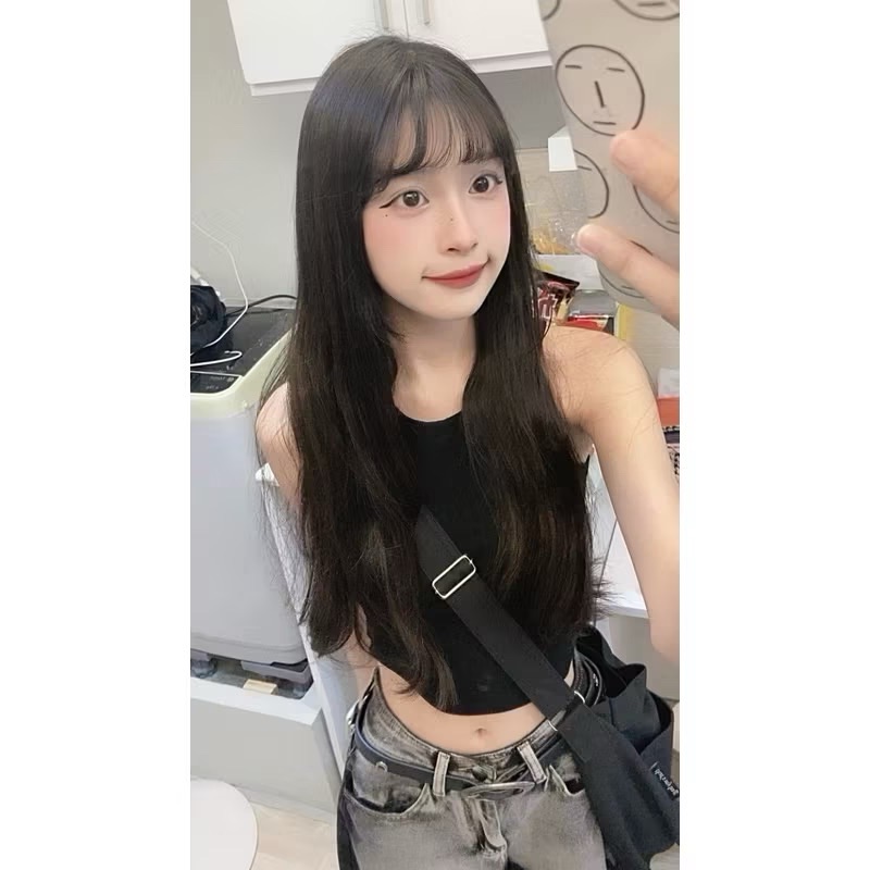 曈曈♡日系原宿風學生大容量帆布斜背包