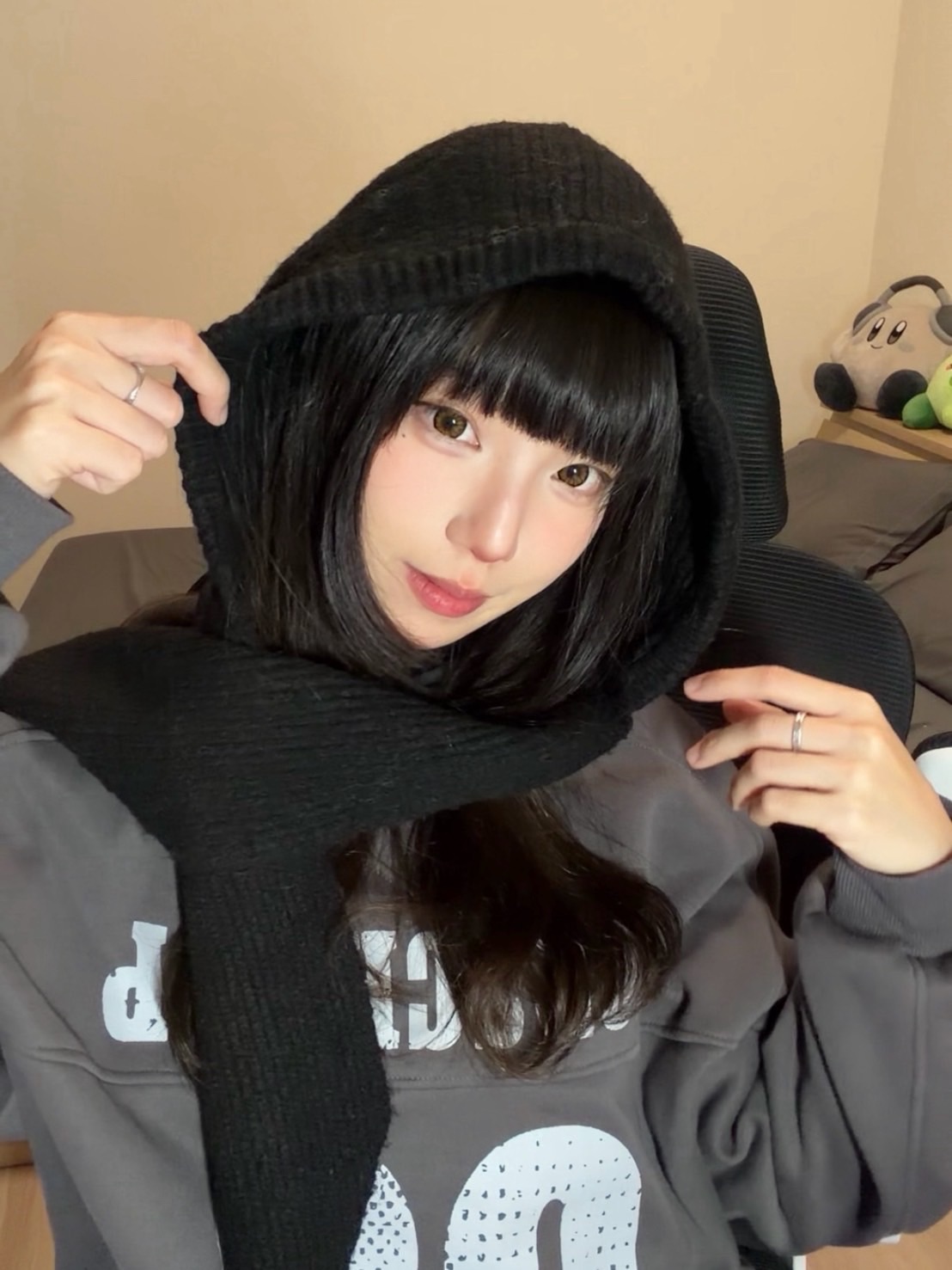 芊妘♡連帽圍巾