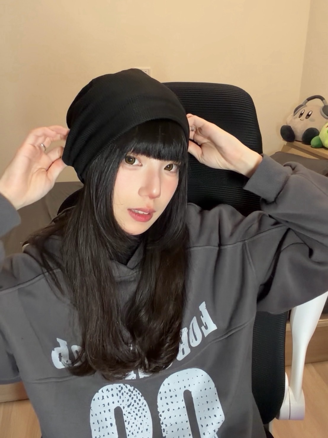 芊妘～百搭素色堆堆帽