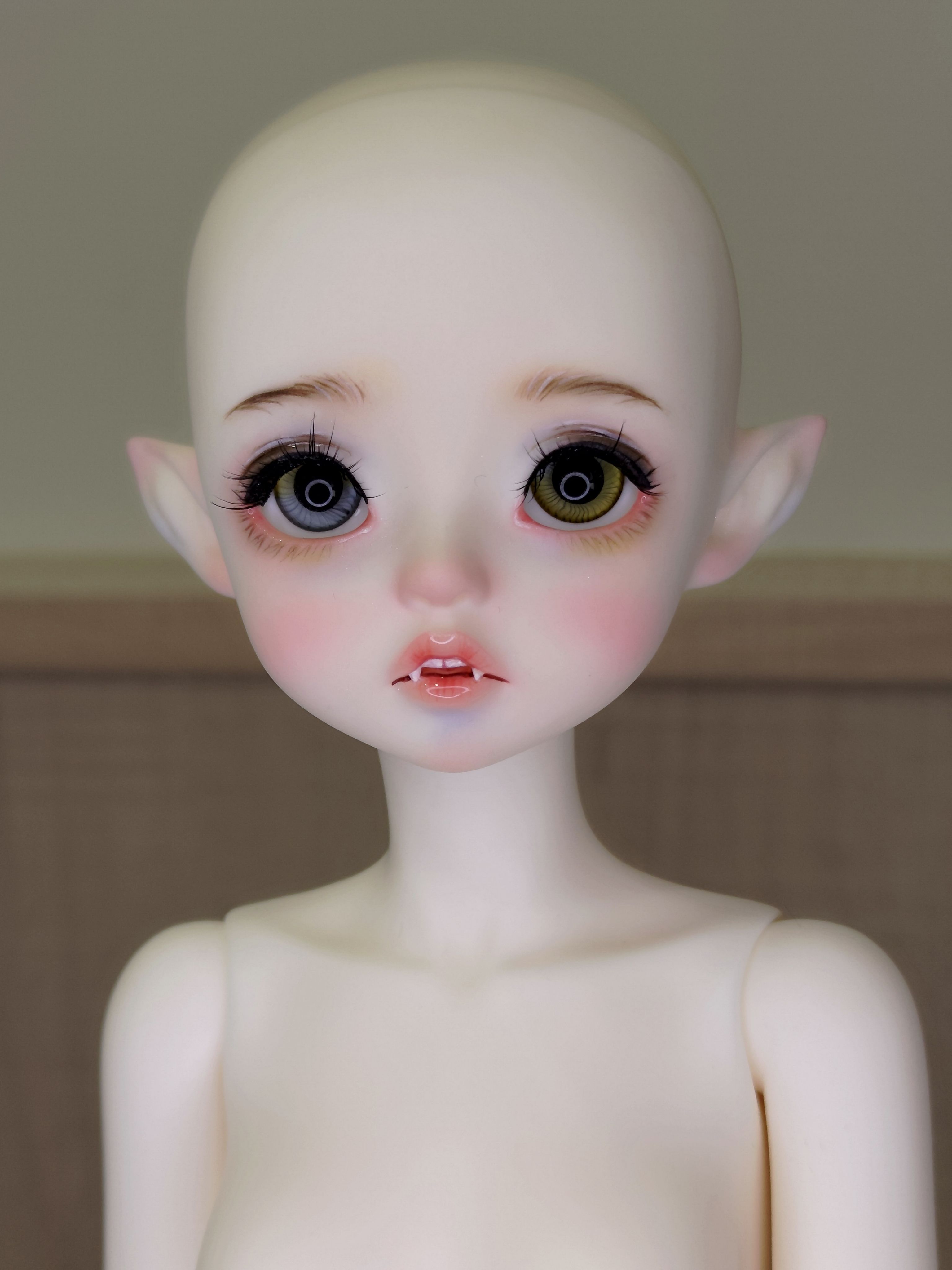 ［里親BJD-4分單頭/整體］娃島 鬼牙Lola 玫瑰白，帶妝箱證齊