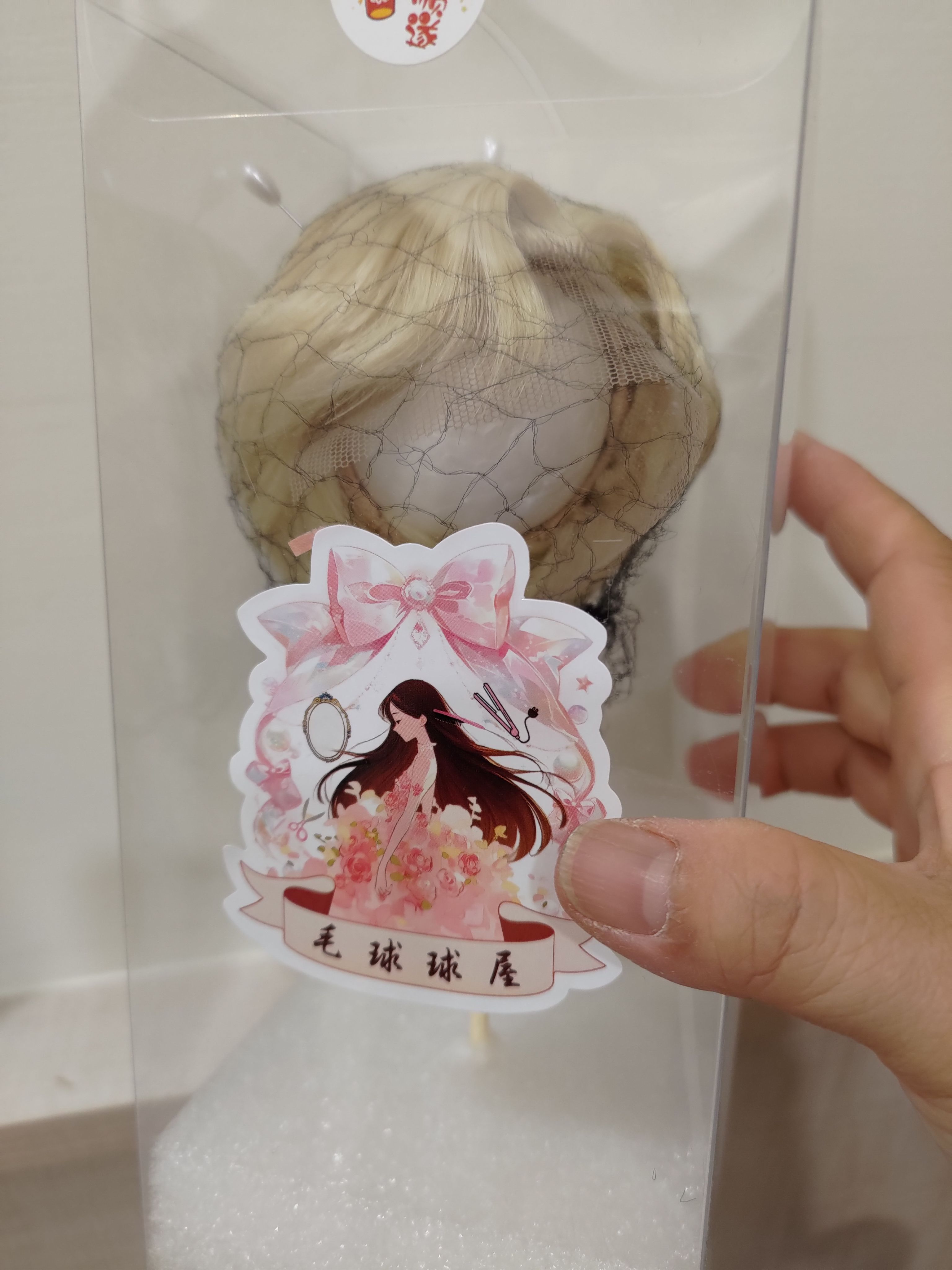 ［BJD假髮］4分金色，毛球球屋，高溫絲前額手鈎造型髮