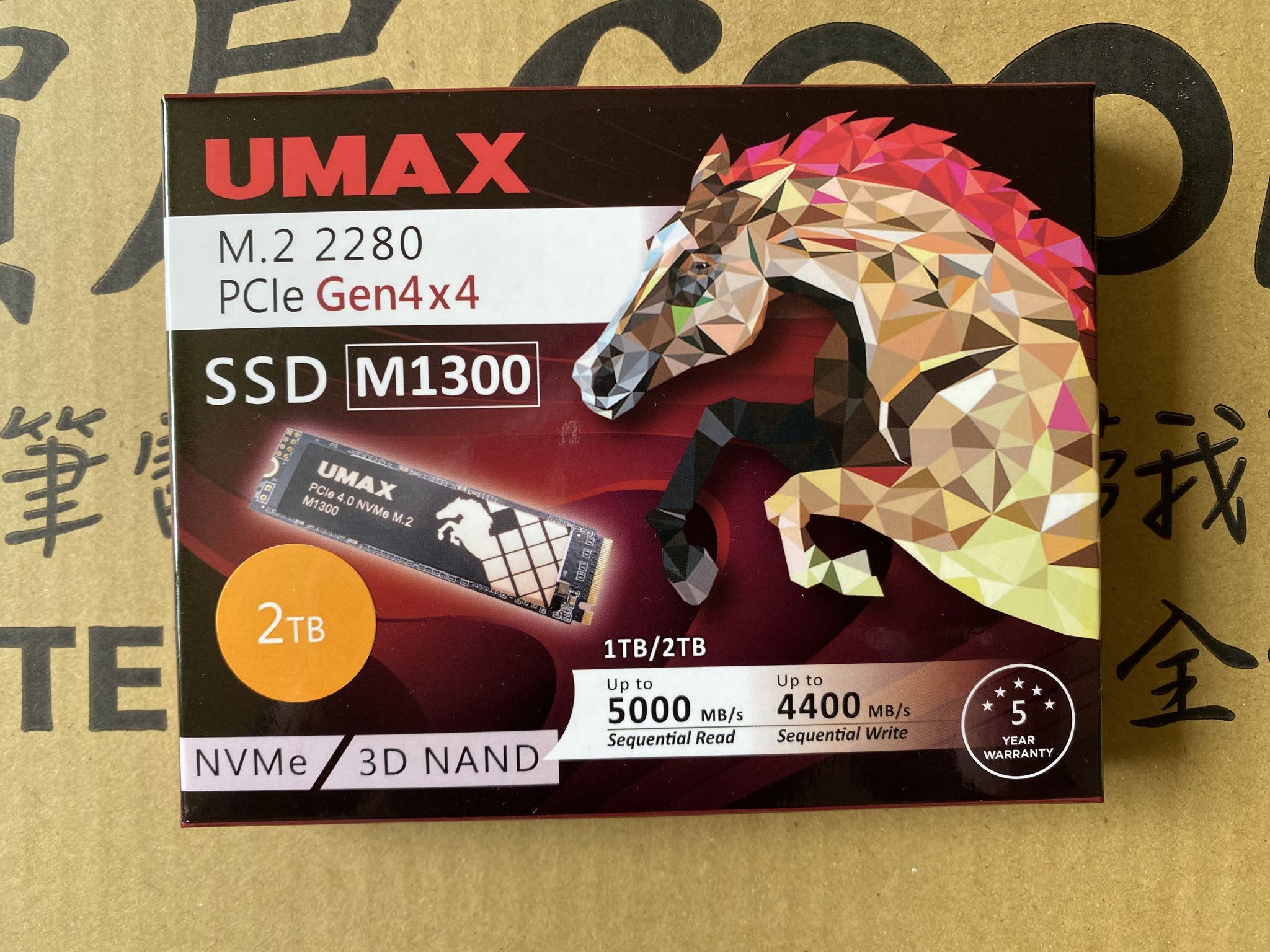 全新未拆 UMAX M1300 2TB M.2 2280 PCIe SSD