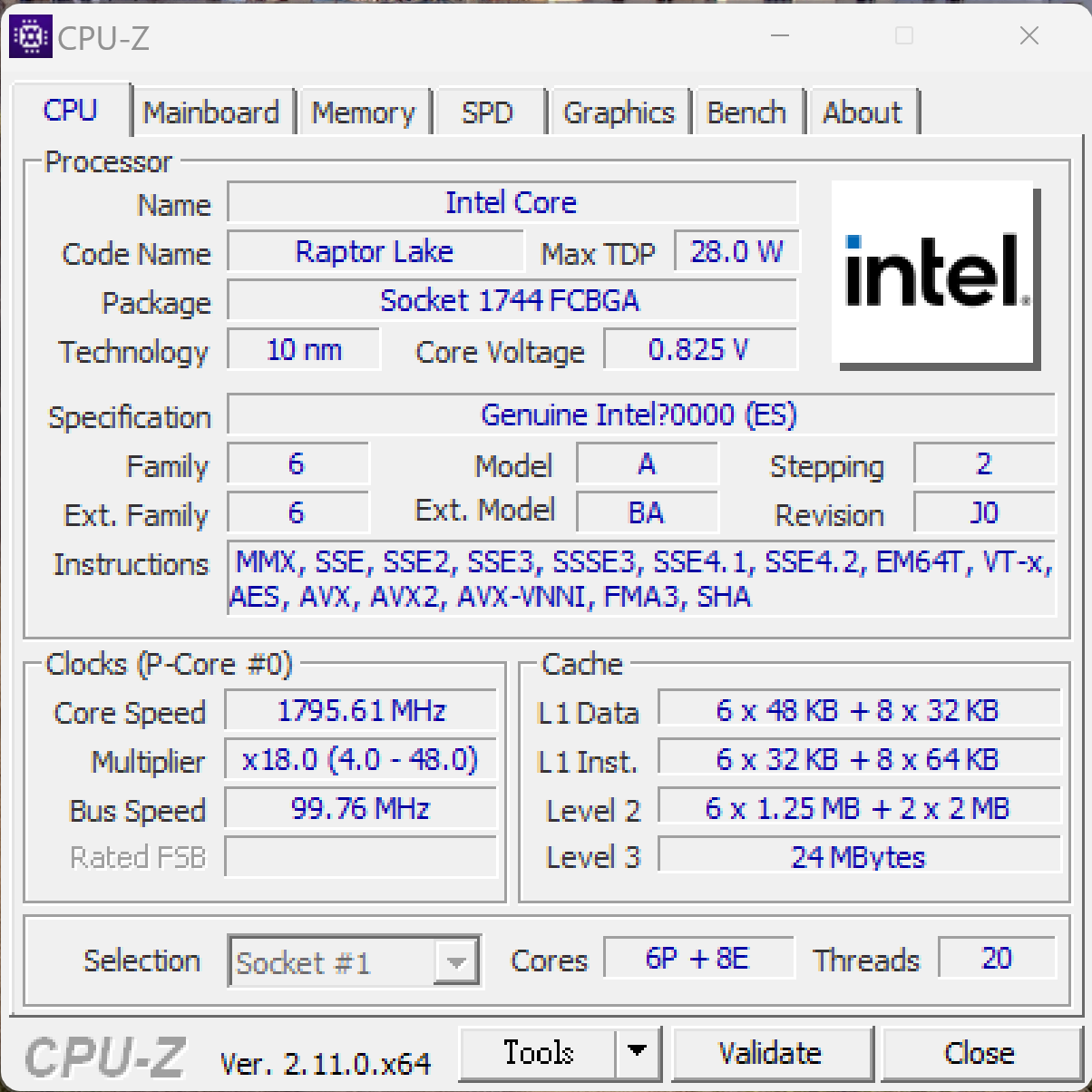 Intel i7-1370P ES Q1J2 主機板