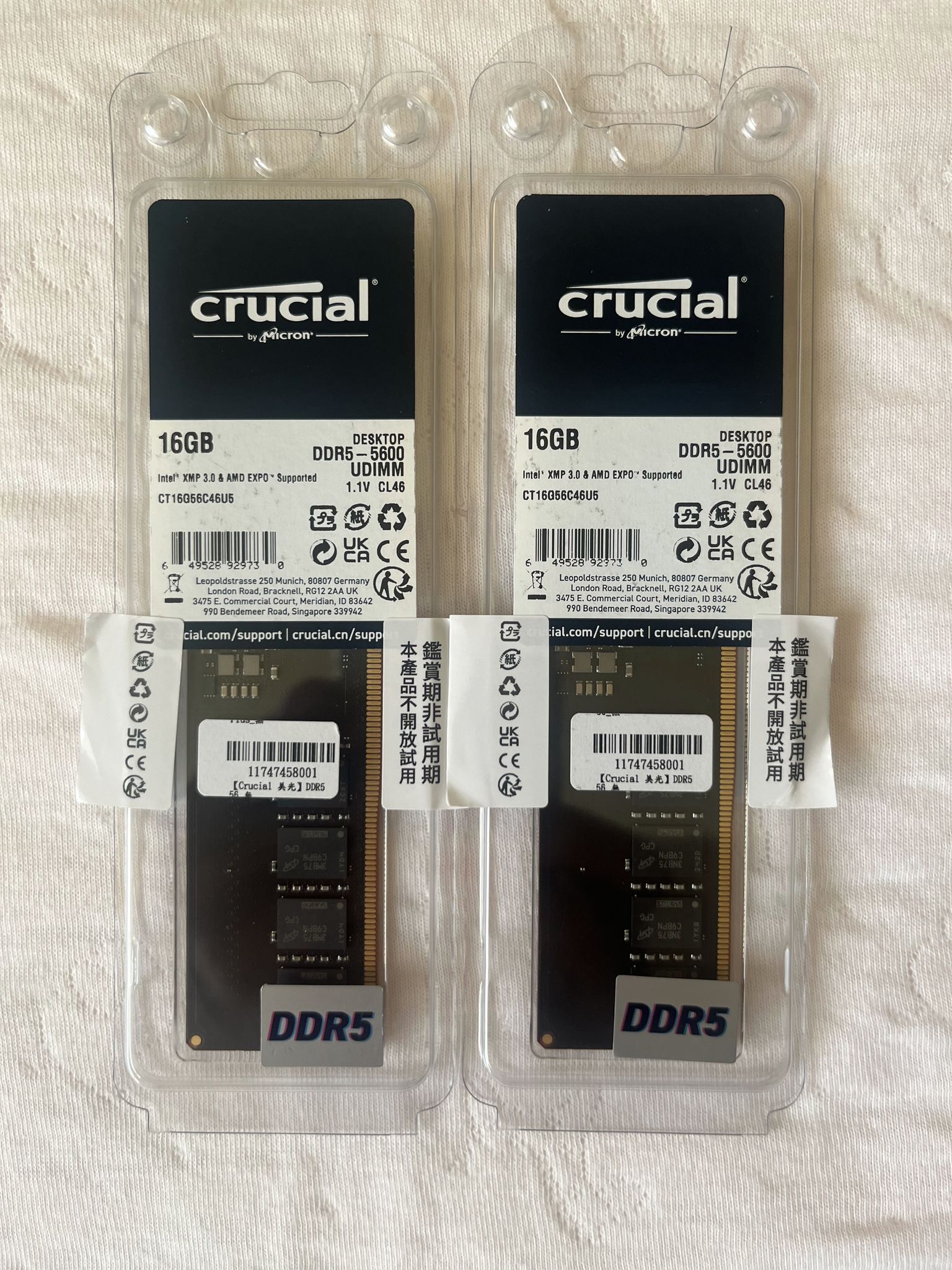 美光 DDR5 5600 32G（16Gx2）