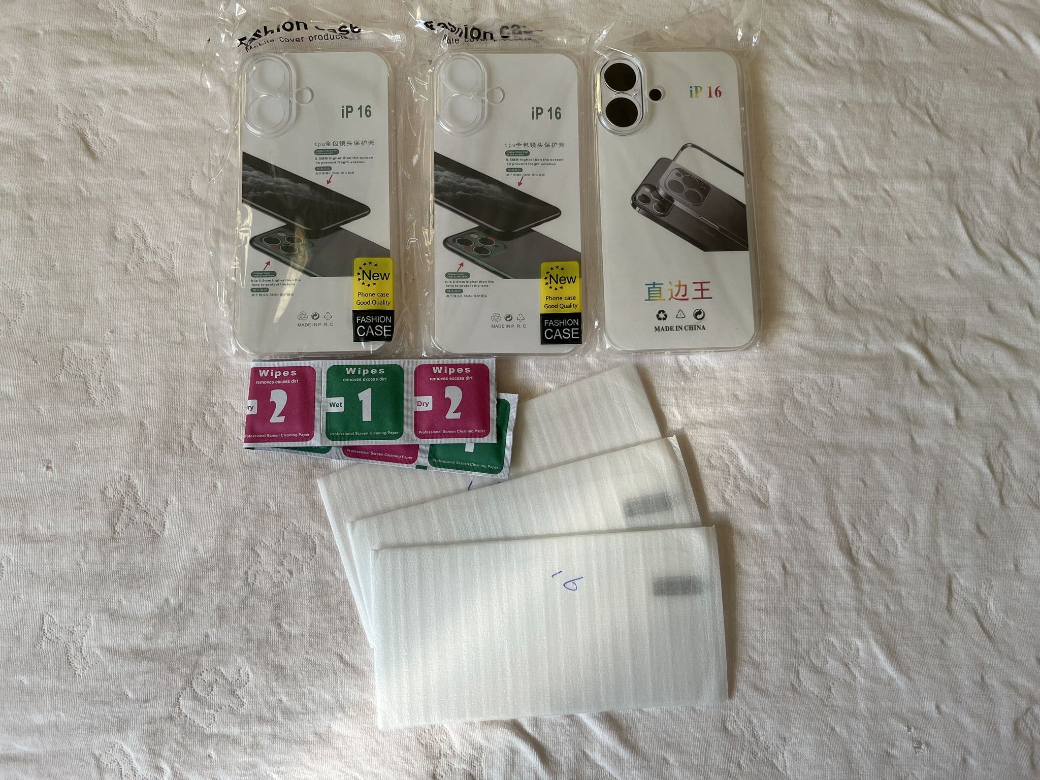 iPhone 16 保護套x3 保護貼x3 一起賣＝50