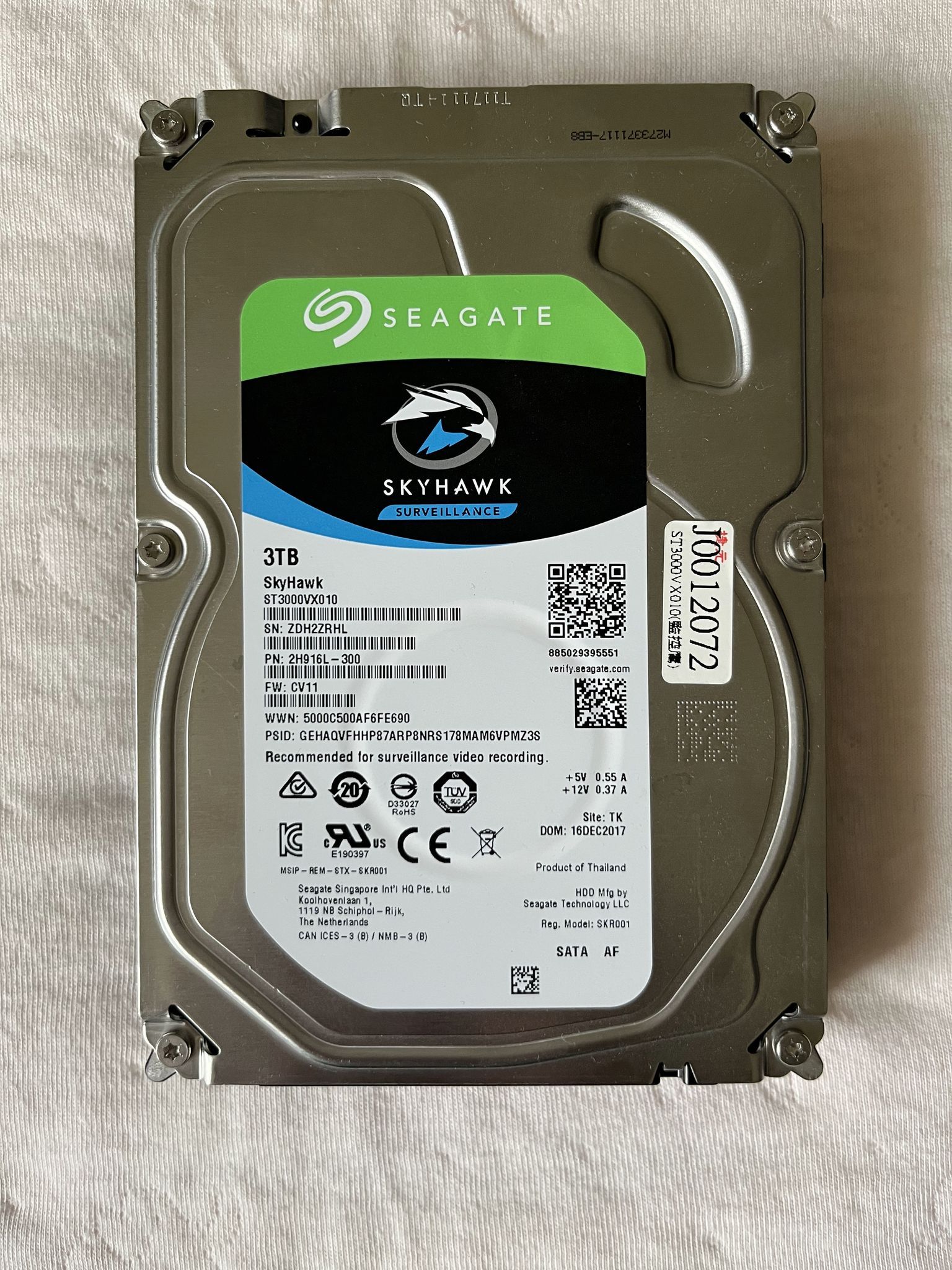 ※故障品※ Seagate 希捷 SkyHawk 3TB