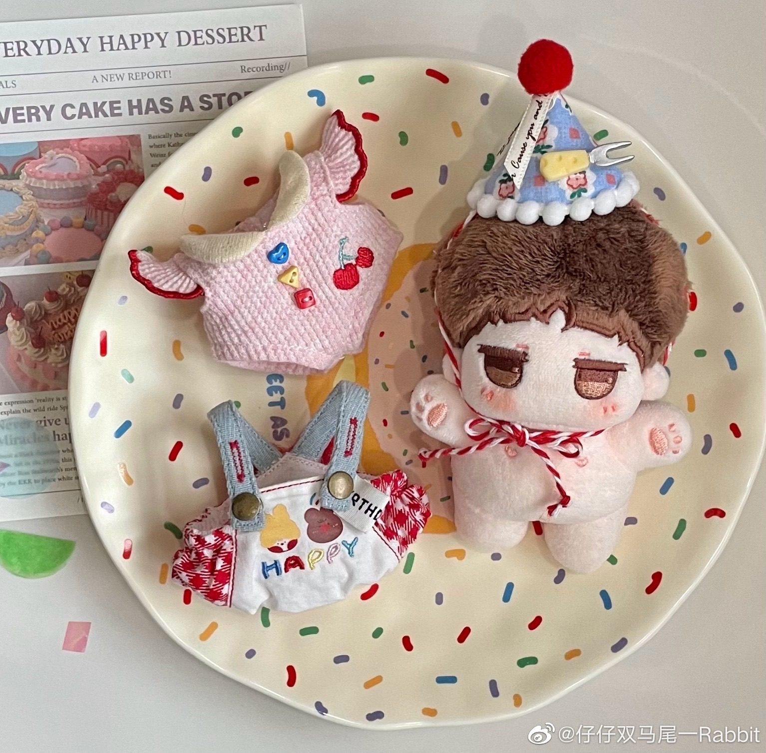 10cm 仔仔雙馬尾 生日快樂服
