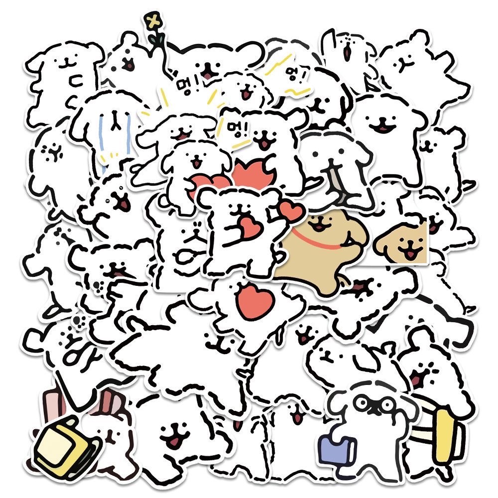 線條小狗貼紙
