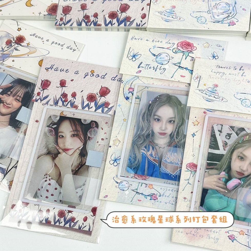 ins玫瑰星球蝴蝶卡頭（卡頭＋卡背＋OPP平口袋）