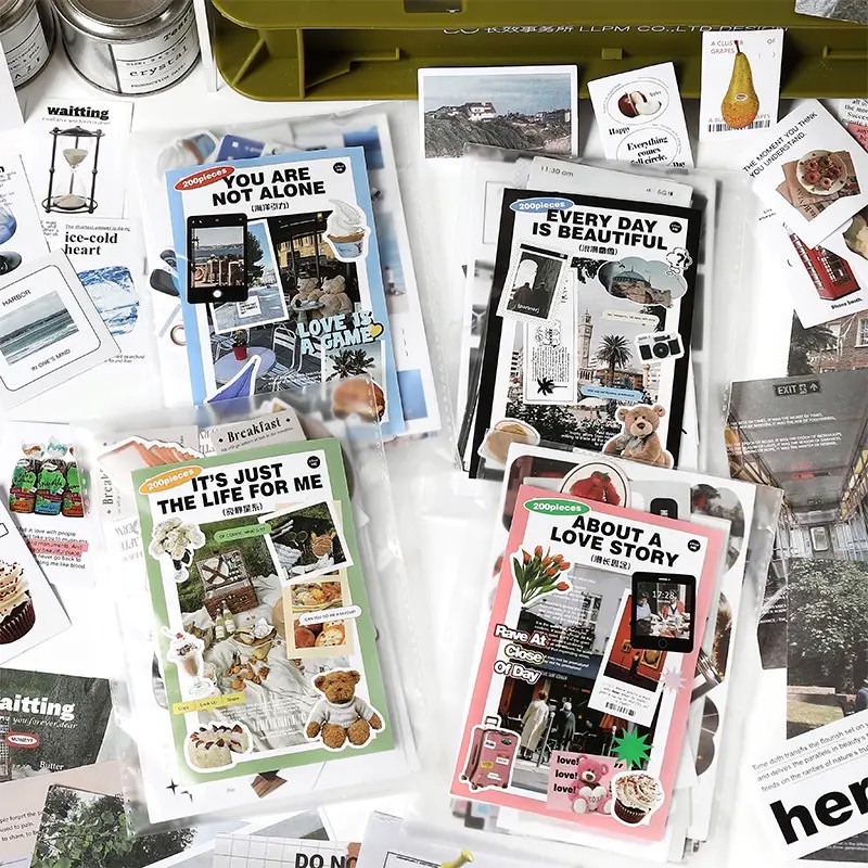 復古ins風文字貼紙包貼紙包/素材包