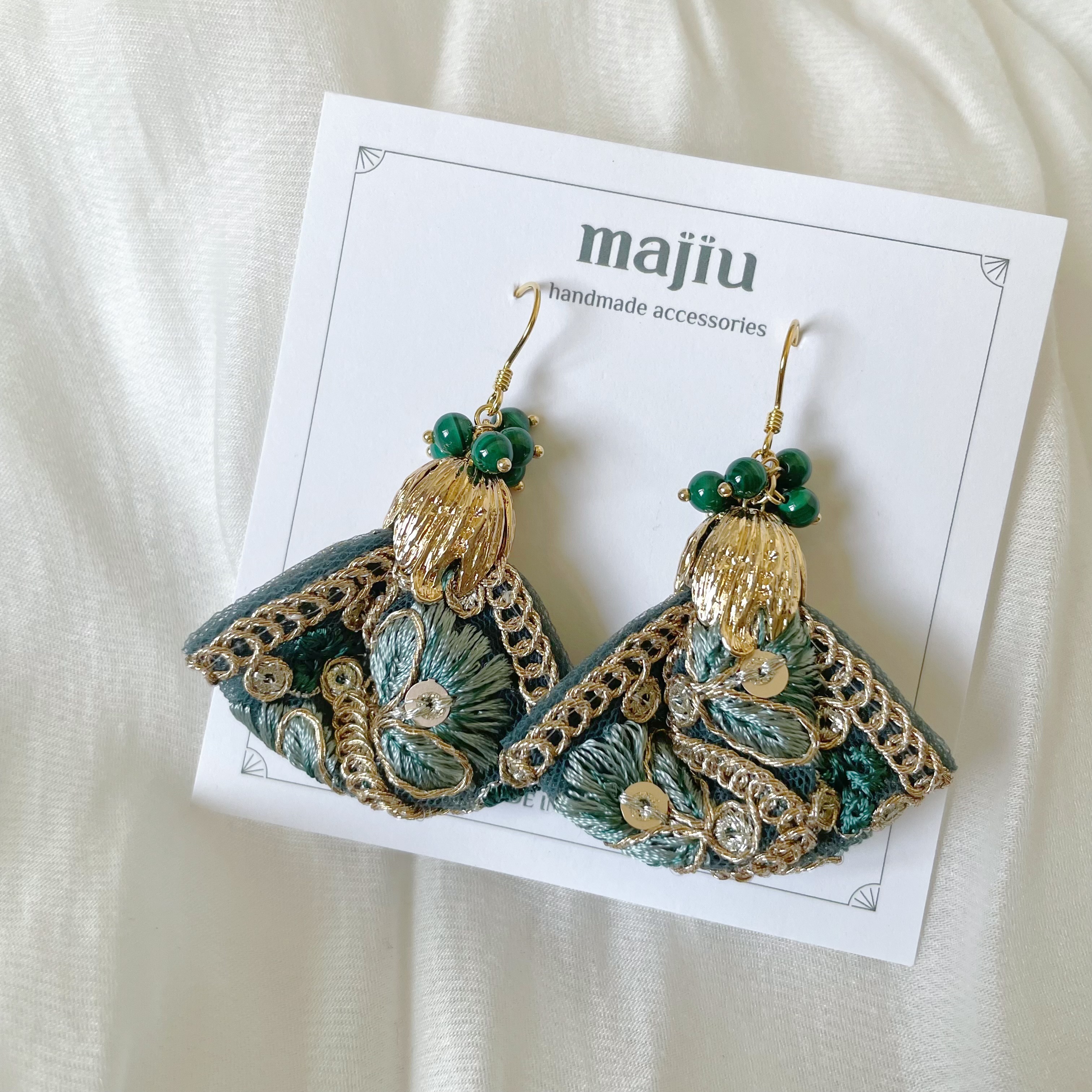 【現貨+預購】花苞刺繡織帶款式-改耳夾請在備註告知或IG私訊