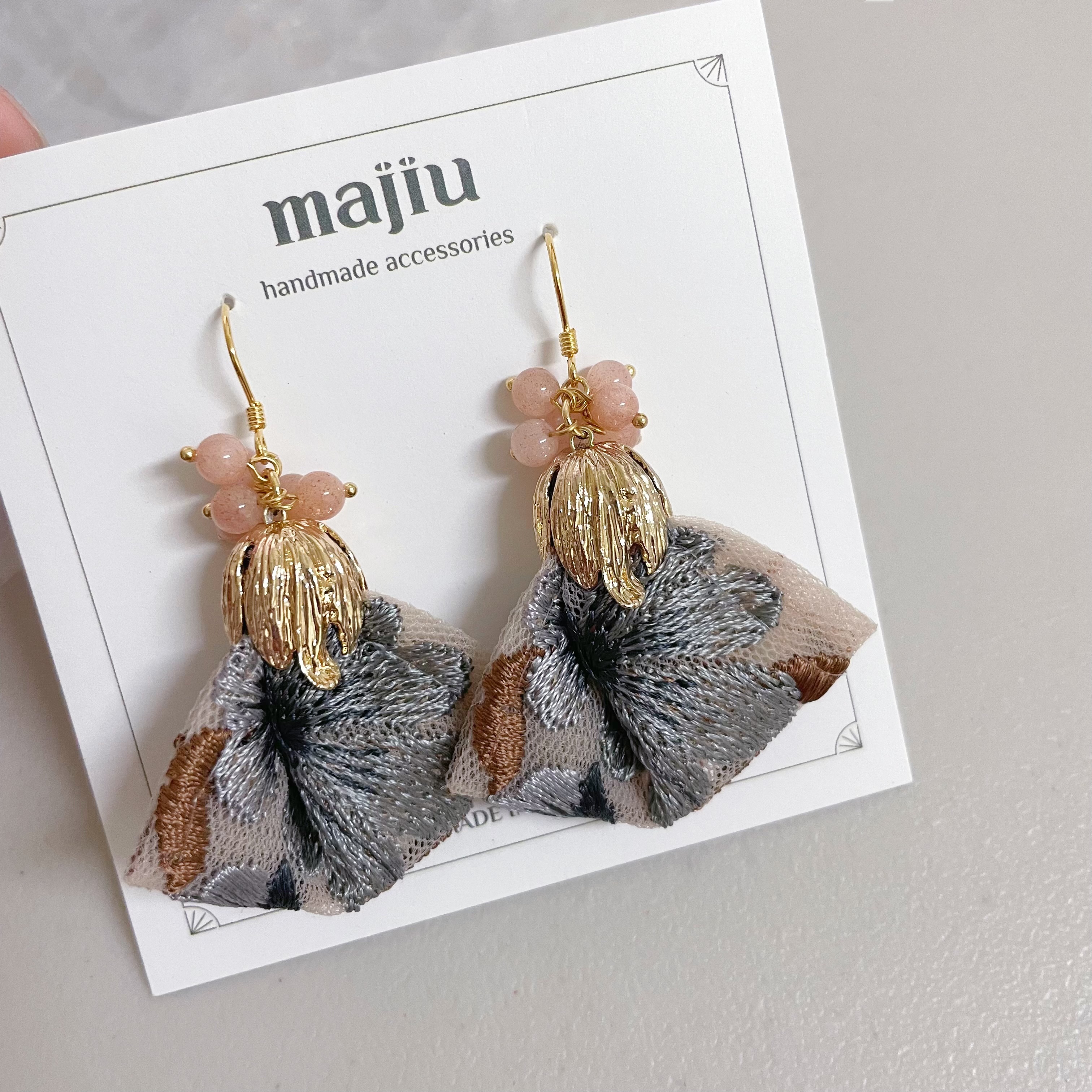 【現貨】花苞刺繡織帶款式-改耳夾請在備註告知或IG私訊