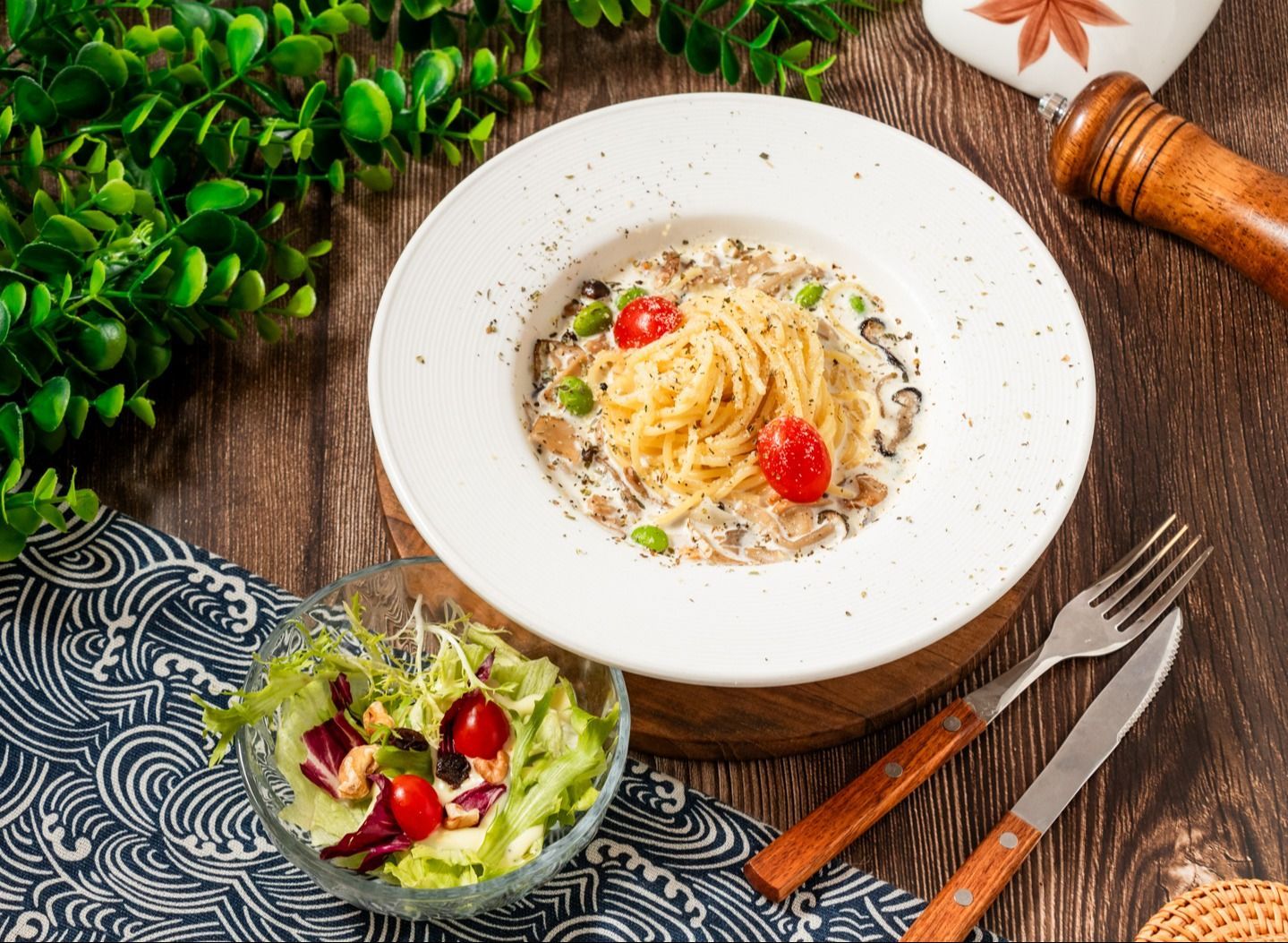 白醬野菇義大利麵