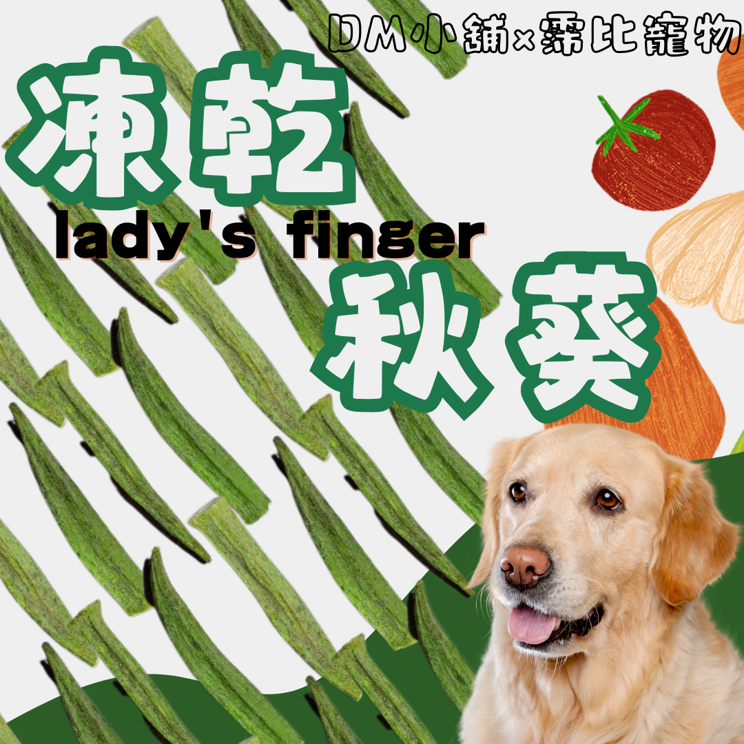 【DM小舖】凍乾秋葵 冷凍乾燥 蔬菜 補充鈣質 檢驗安心 狗狗腸胃 寵物零食 犬貓零食 天然凍乾 狗凍乾 寵物凍乾 霈比
