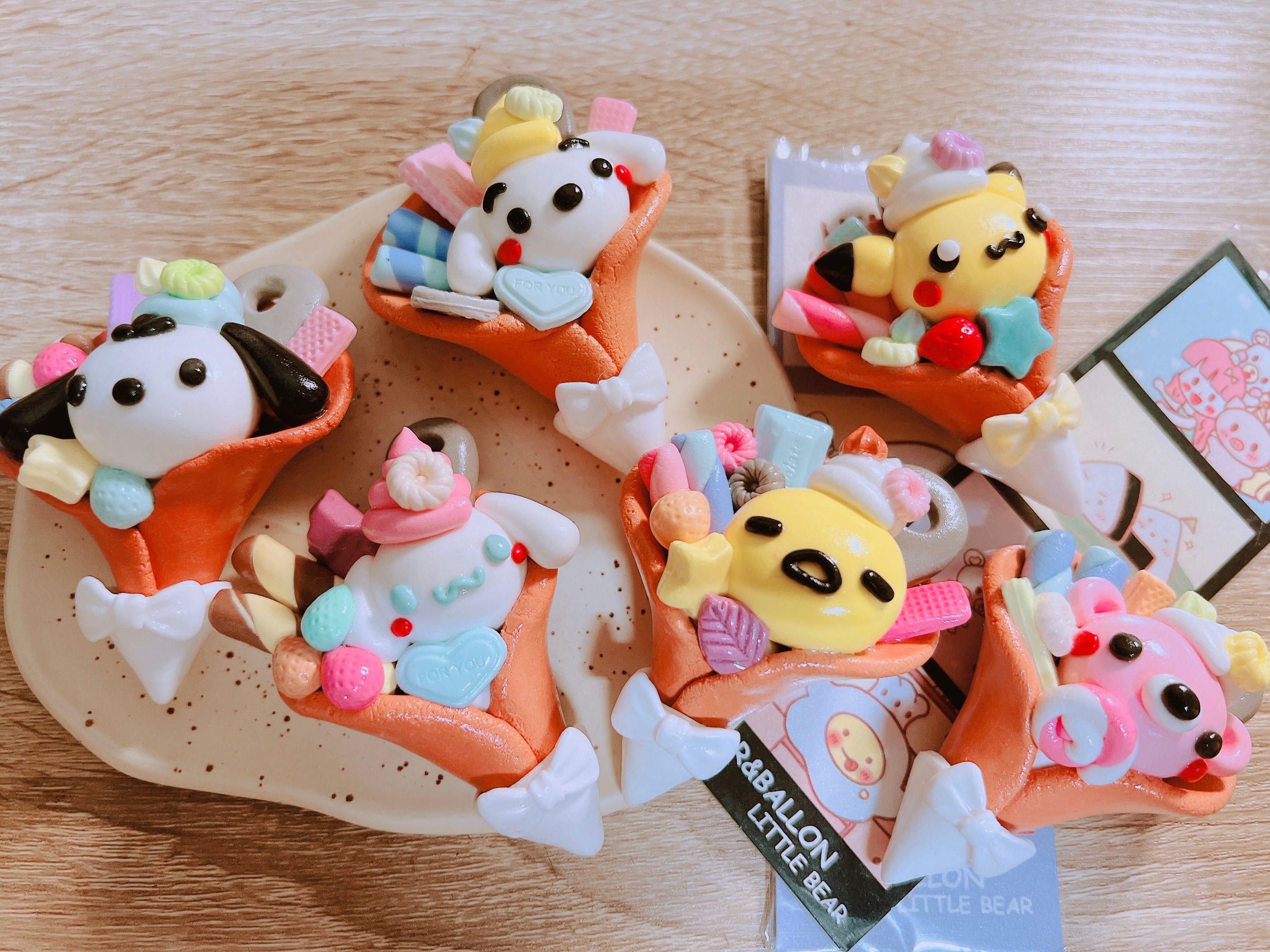 手作輕黏土卡通可麗餅磁鐵（可等待再下單!）