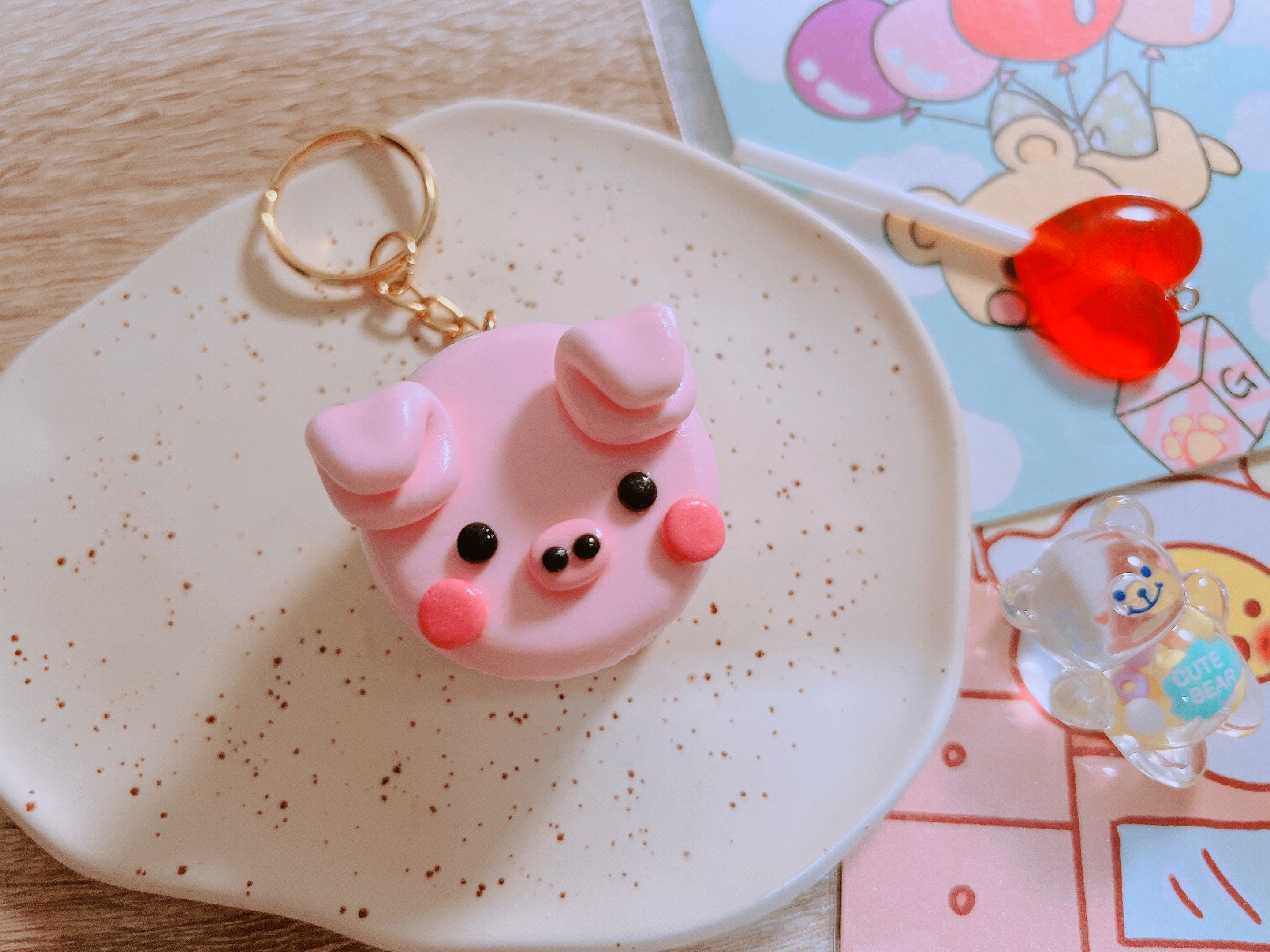 手作黏土豬馬卡龍吊飾🐷（可等待再下單！