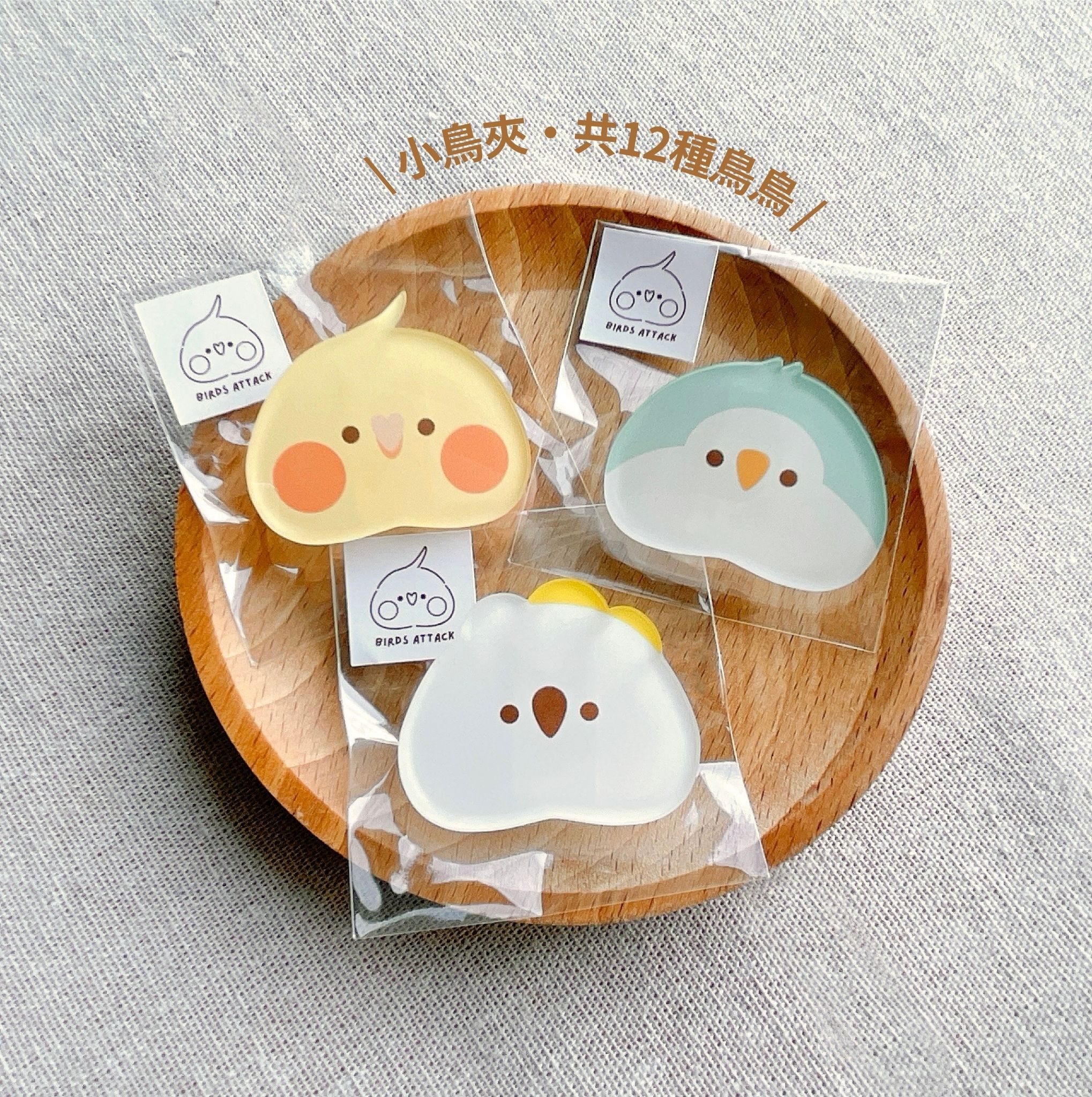 大頭鳥鳥壓克力夾（共12款）