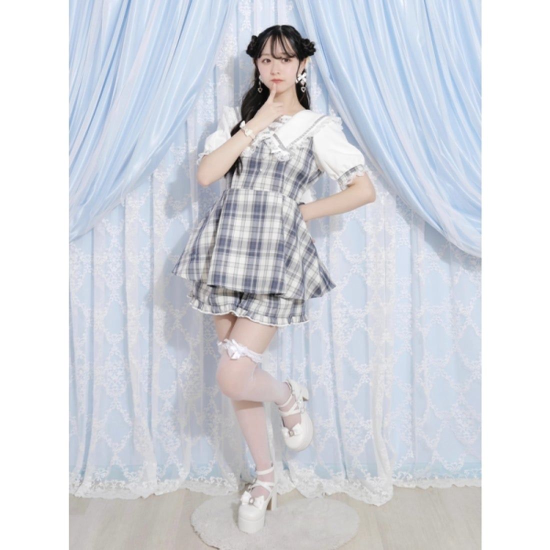 【NOEMIE】-大耳狗背後綁帶附耳朵連身套裝