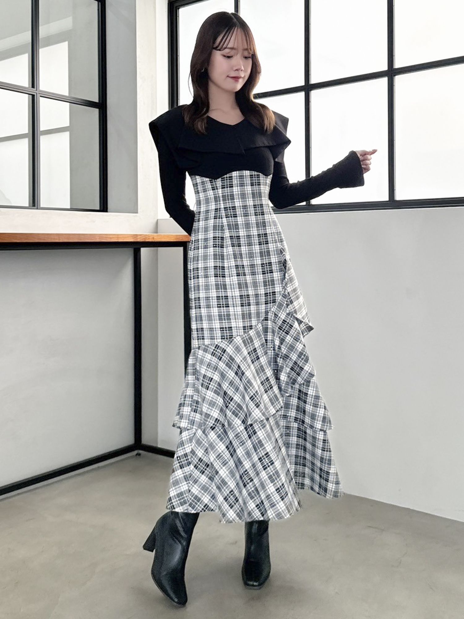 Q174 dazzlin不對稱美人魚緊身胸衣連身裙