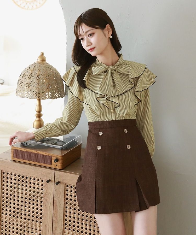 Q178 Cheek領結拼接連身裙