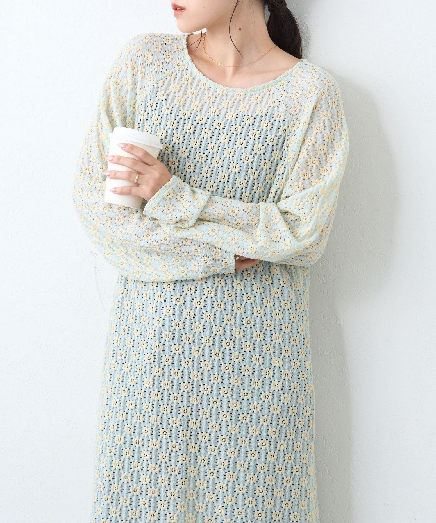 CIAOPANIC TYPY 緹花花卉蕾絲連身裙