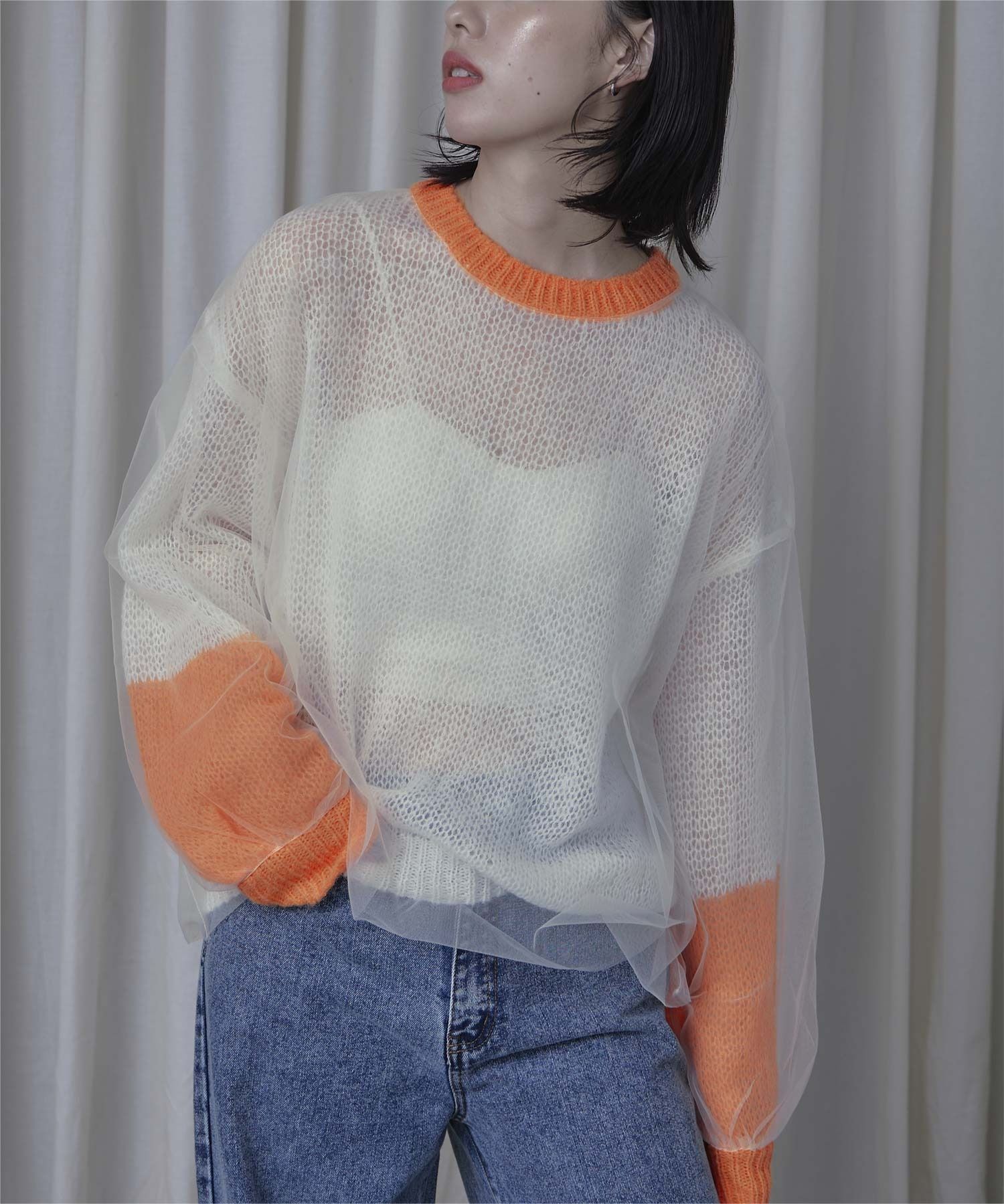 miette 薄紗對接針織