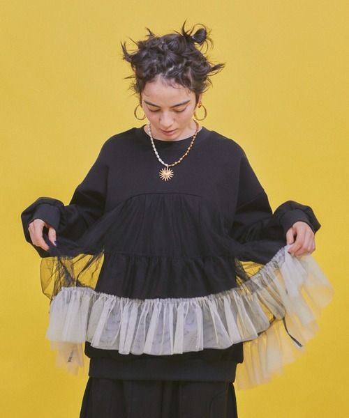 manana suerte 蓬鬆薄紗衛衣