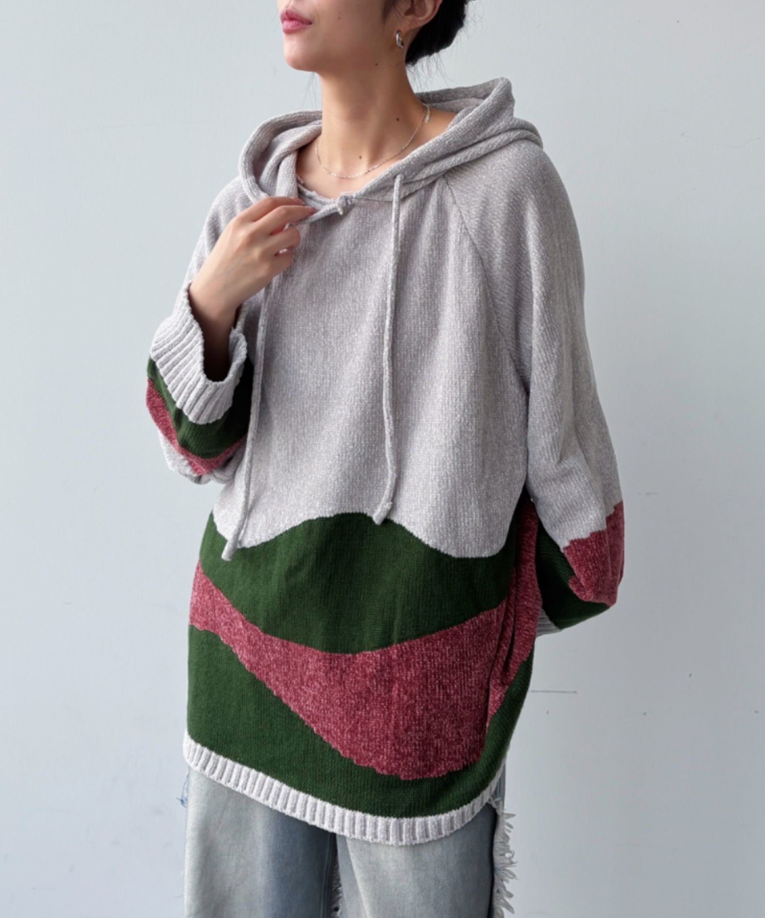 VACANCY 波浪紗線連帽衫