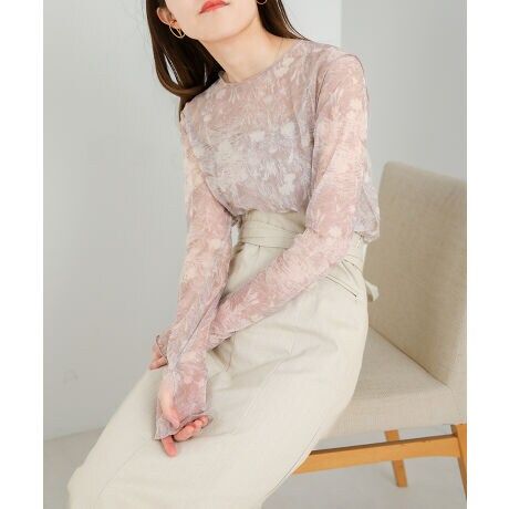 バブ 印花薄紗衫