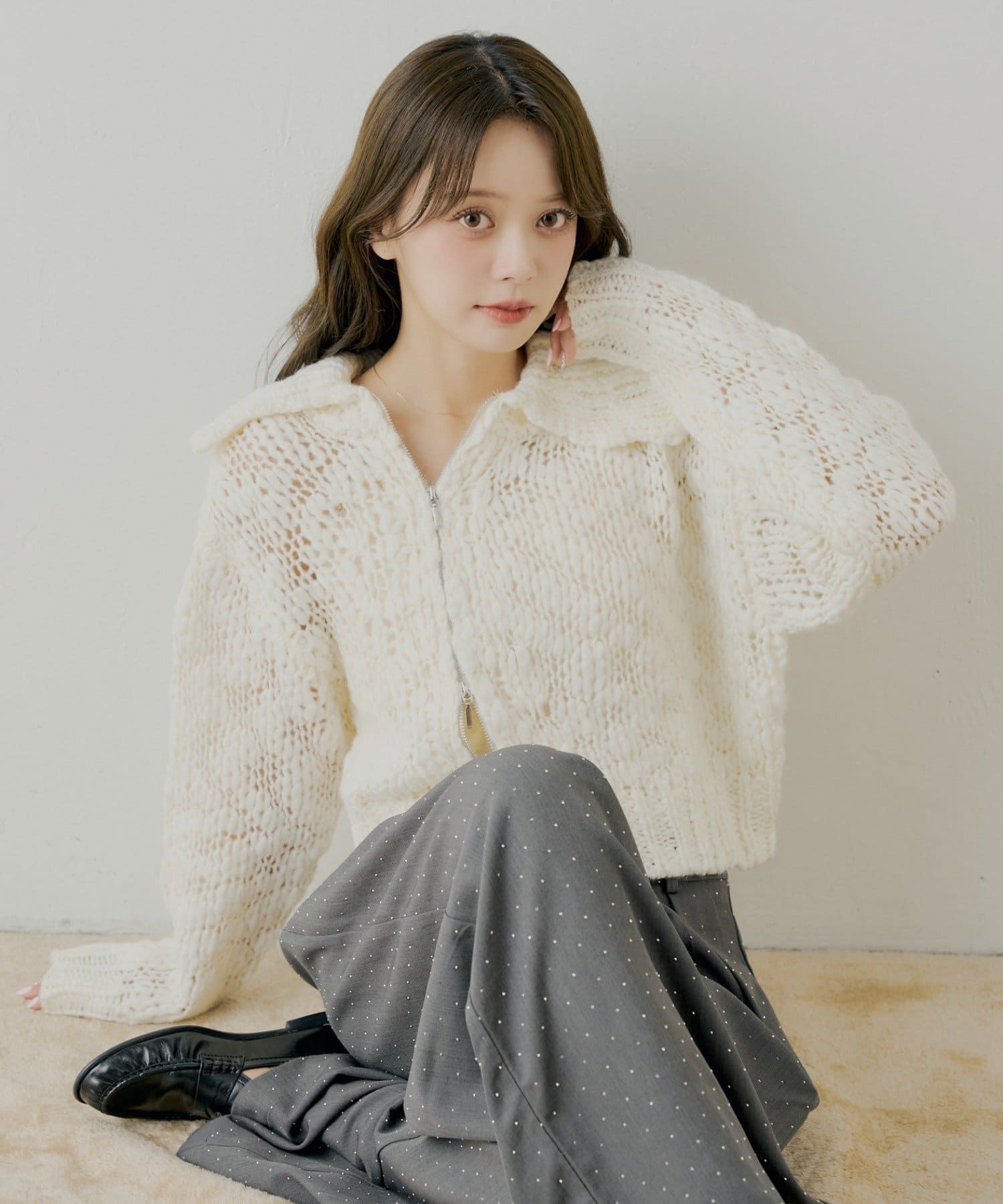 Chico 拉鍊寬鬆針織衫