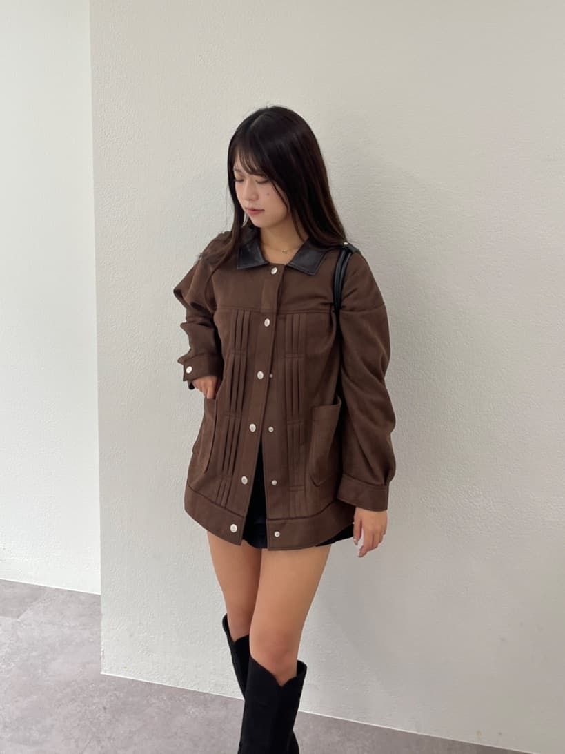 RMAF  絨面褶襉麂皮夾克