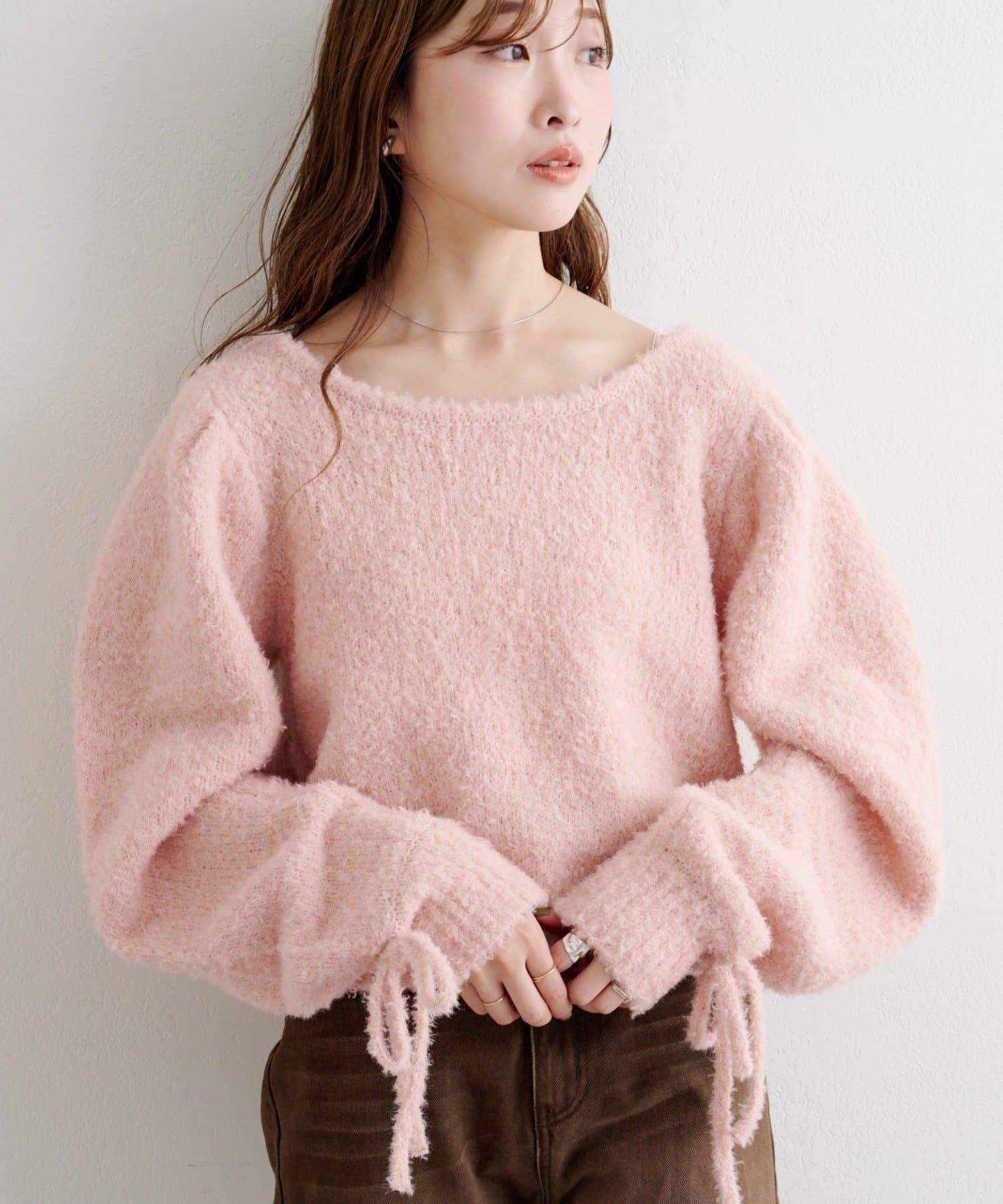 Kastane 柔軟緞帶袖針織衫