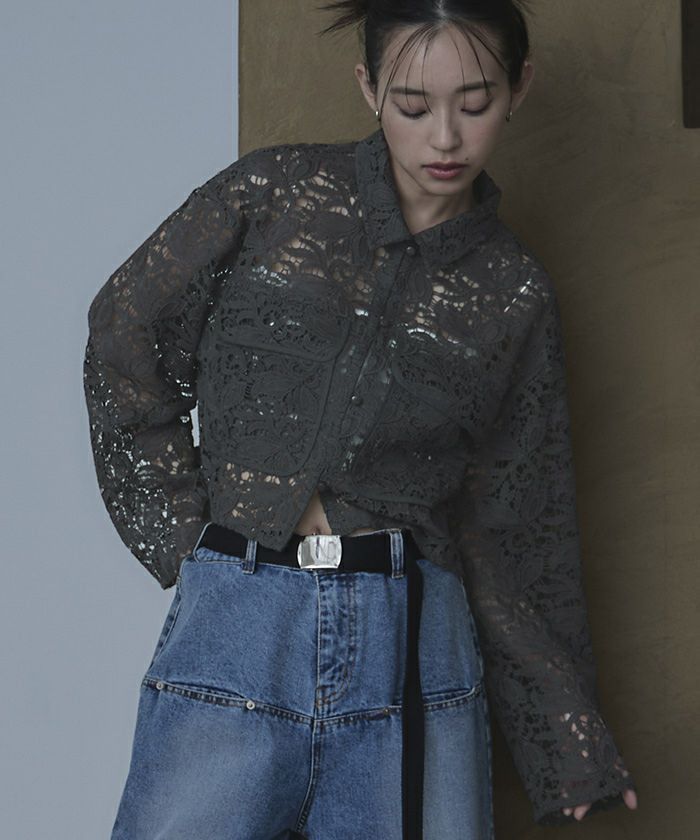 miette 雙口袋蕾絲襯衫