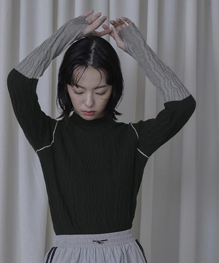 miette 配色羅紋針織衫