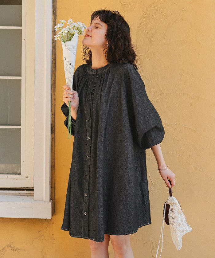 titivate 廓形牛仔連身裙