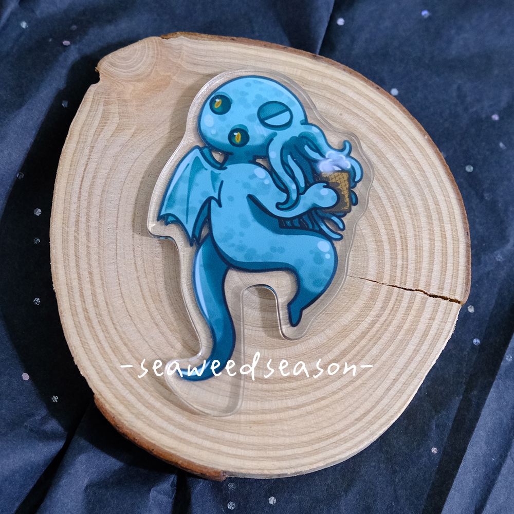 《克蘇魯》壓克力杯緣子－一起喝茶藍色款