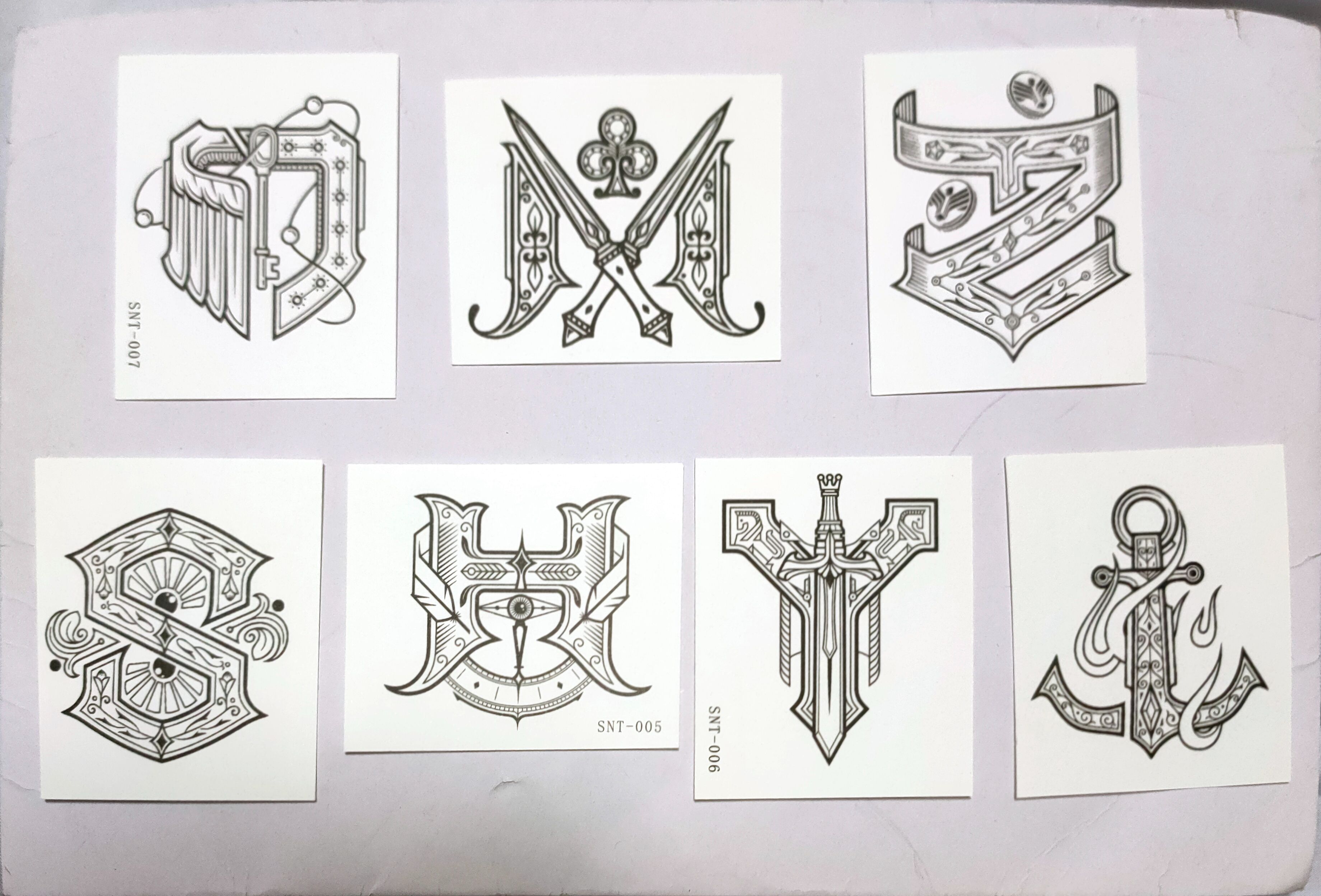 TNT 姓氏字母 半永久草本紋身貼（已含包手）