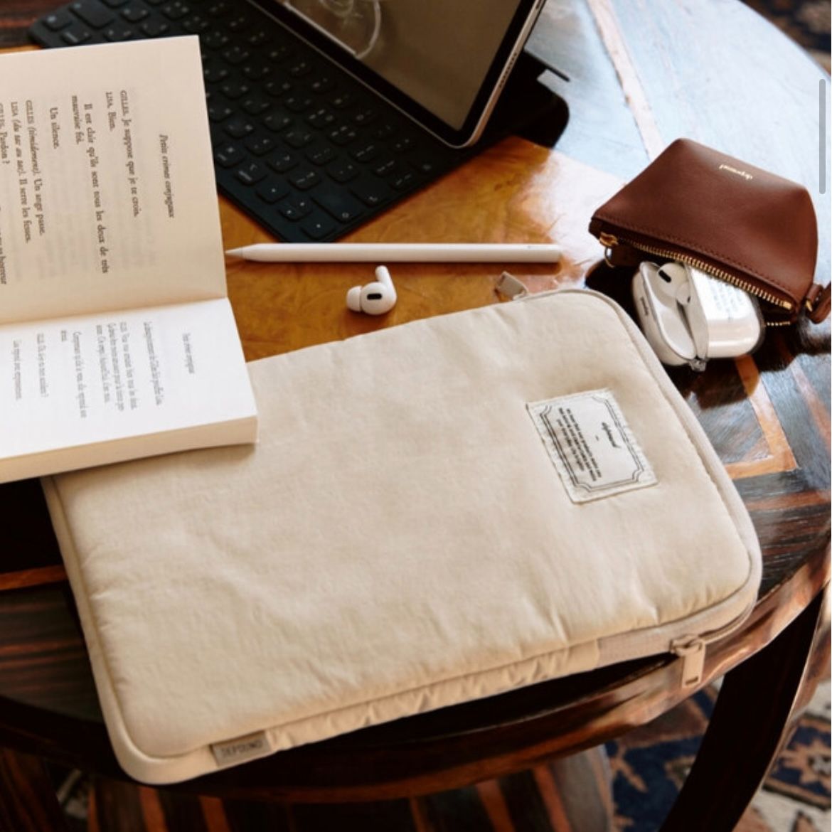 Depound 燕麥色 筆電包 平板收納包 daily tablet laptop ipad pouch